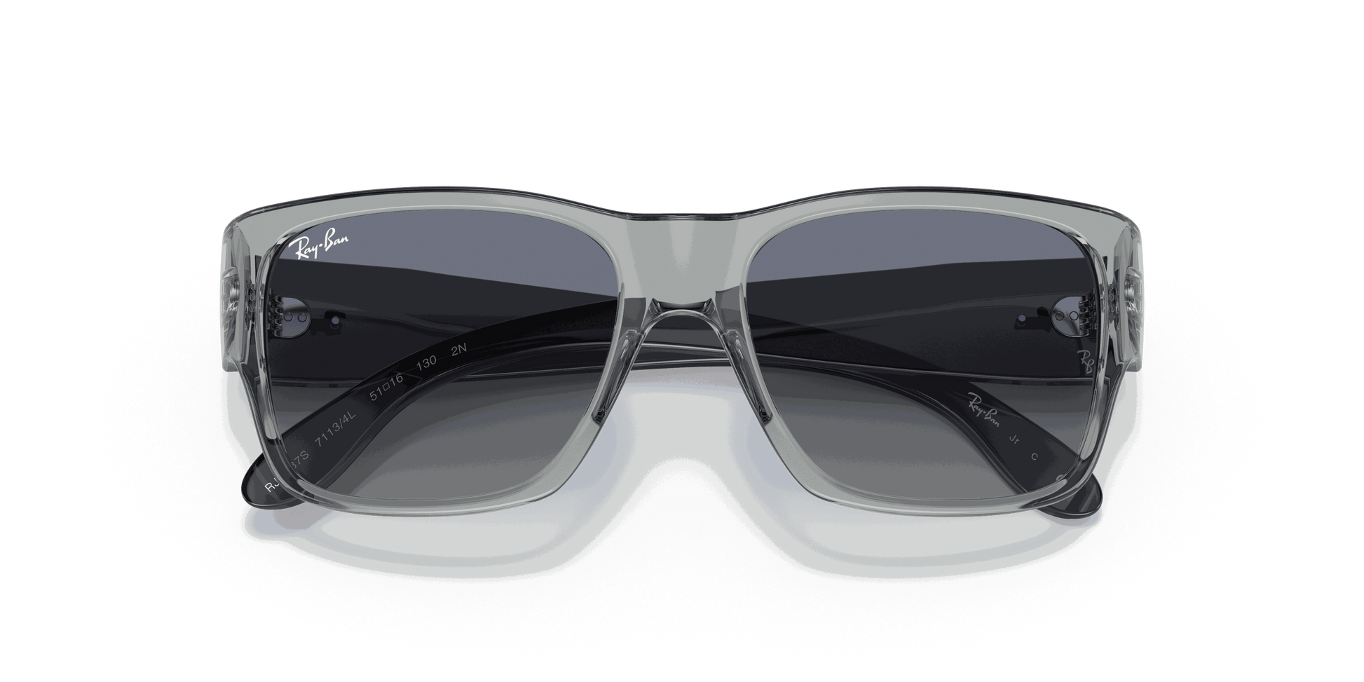 [Grey Gradient Blue Lenses, Polished Transparent Grey Frame]