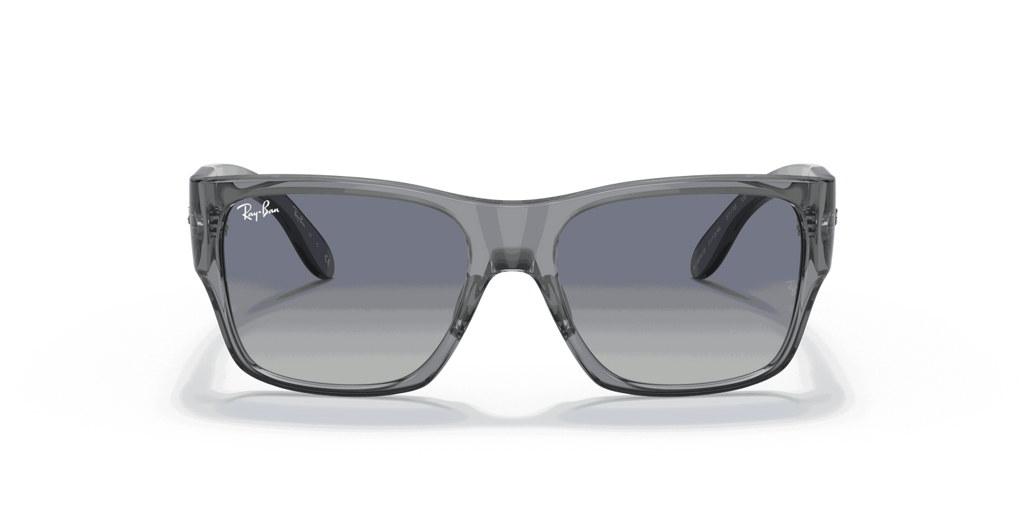 [Grey Gradient Blue Lenses, Polished Transparent Grey Frame]
