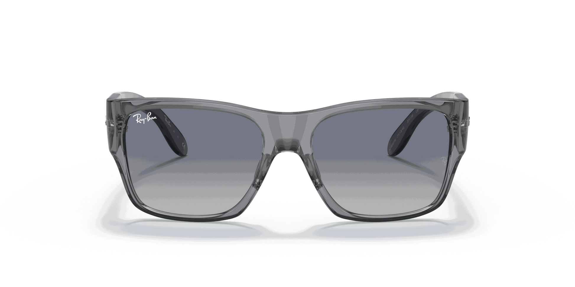 [Grey Gradient Blue Lenses, Polished Transparent Grey Frame]