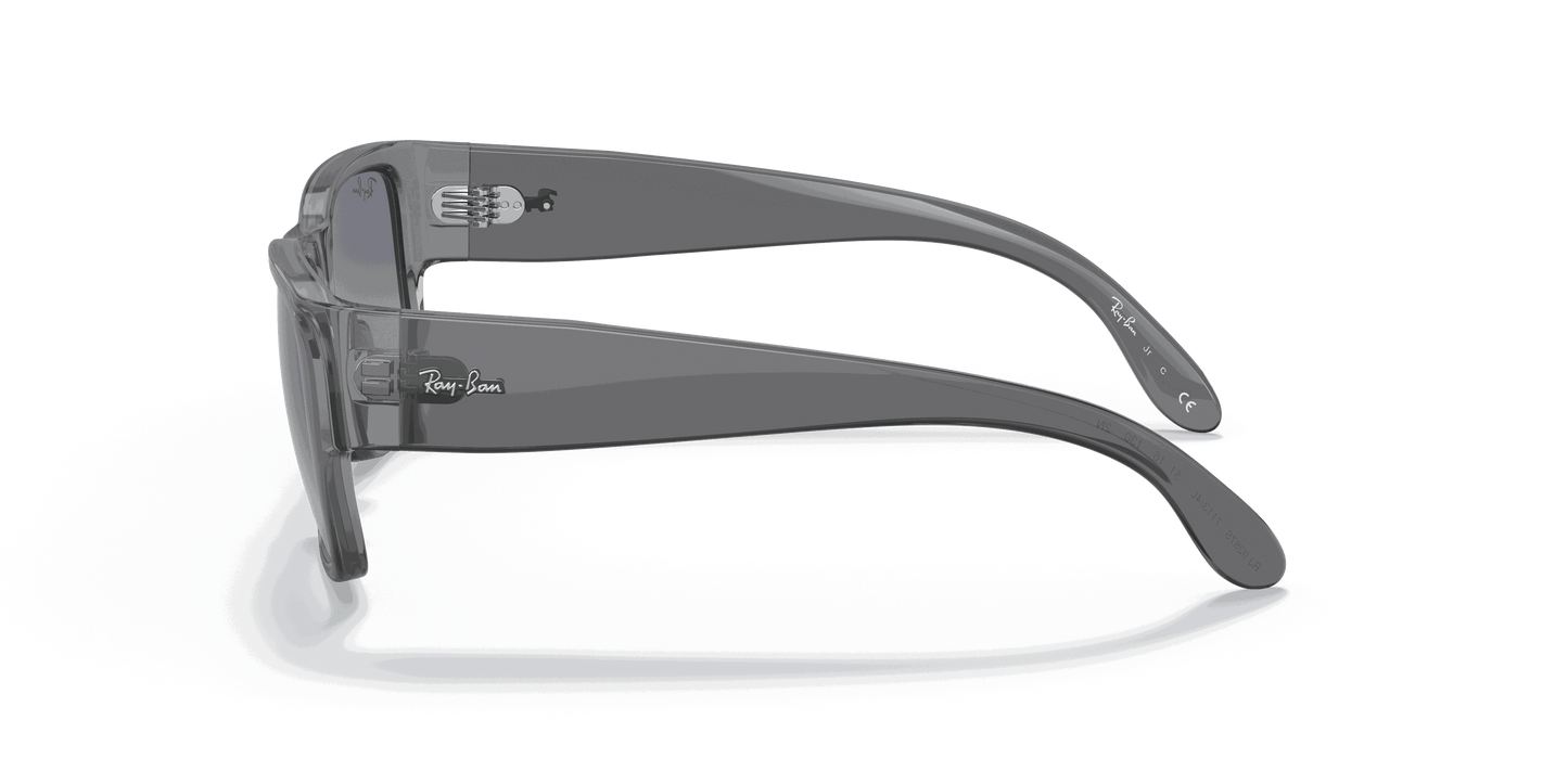 [Grey Gradient Blue Lenses, Polished Transparent Grey Frame]