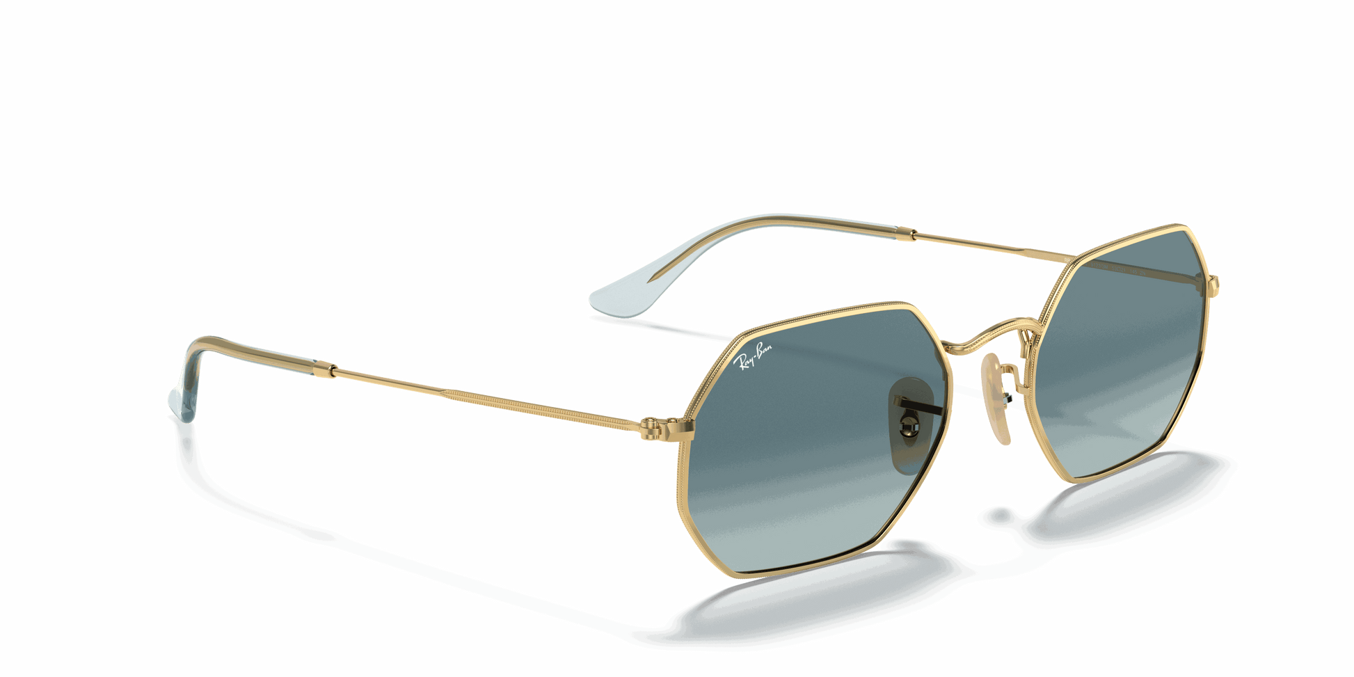[Blue Gradient Lenses, Polished Arista Gold Frame]