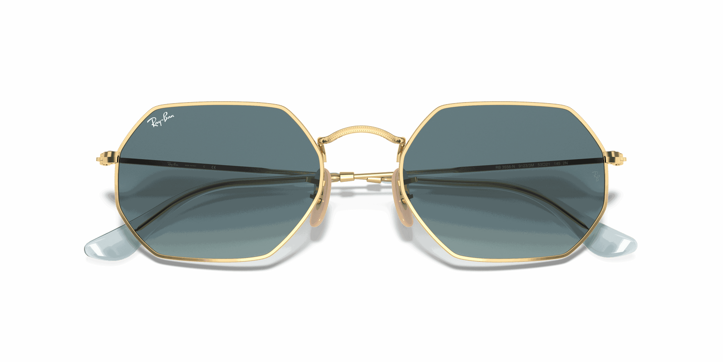 [Blue Gradient Lenses, Polished Arista Gold Frame]