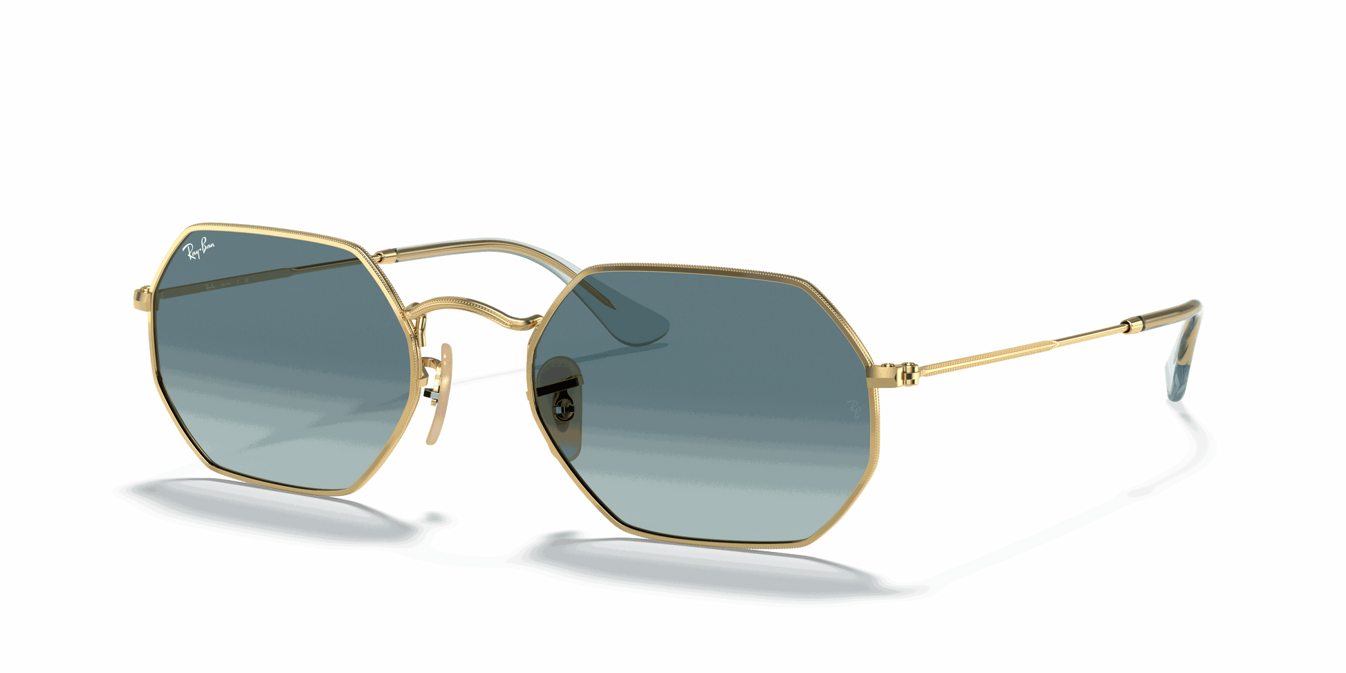 [Blue Gradient Lenses, Polished Arista Gold Frame]