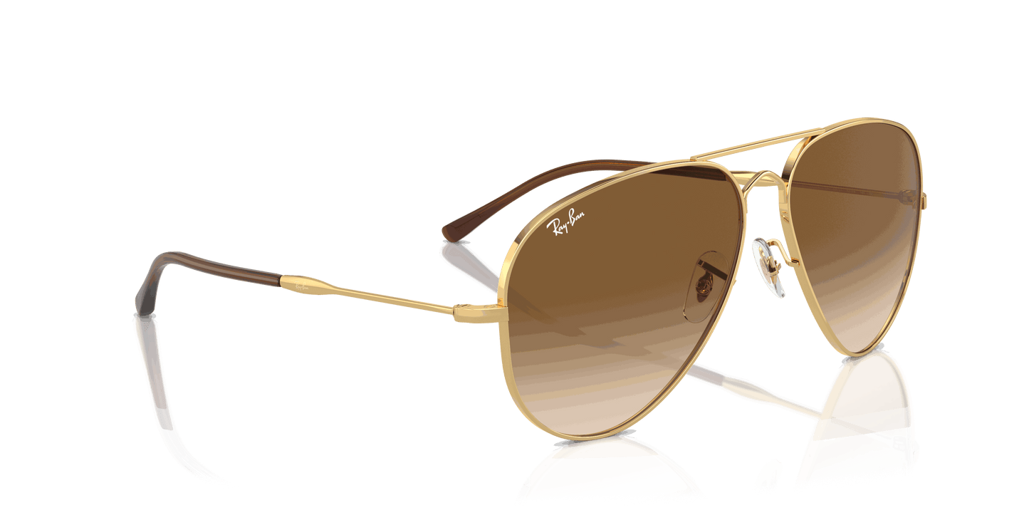 [Clear & Brown Lenses, Polished Arista Gold Frame]