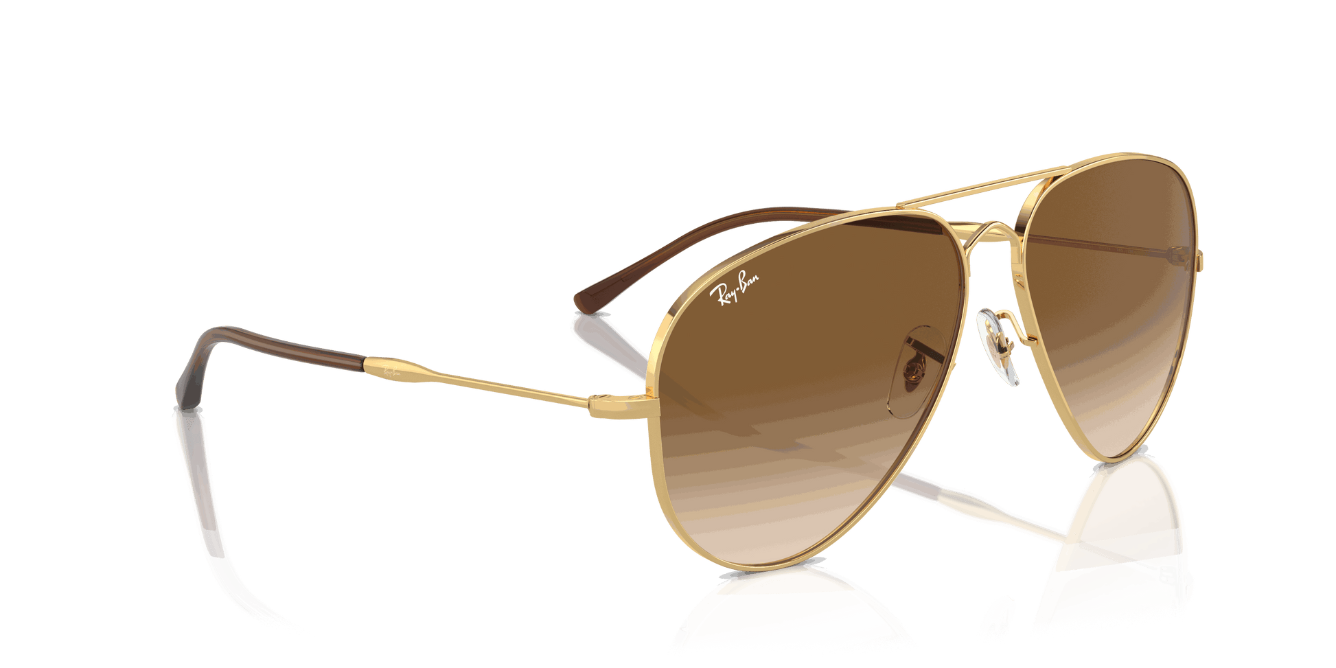 [Clear & Brown Lenses, Polished Arista Gold Frame]
