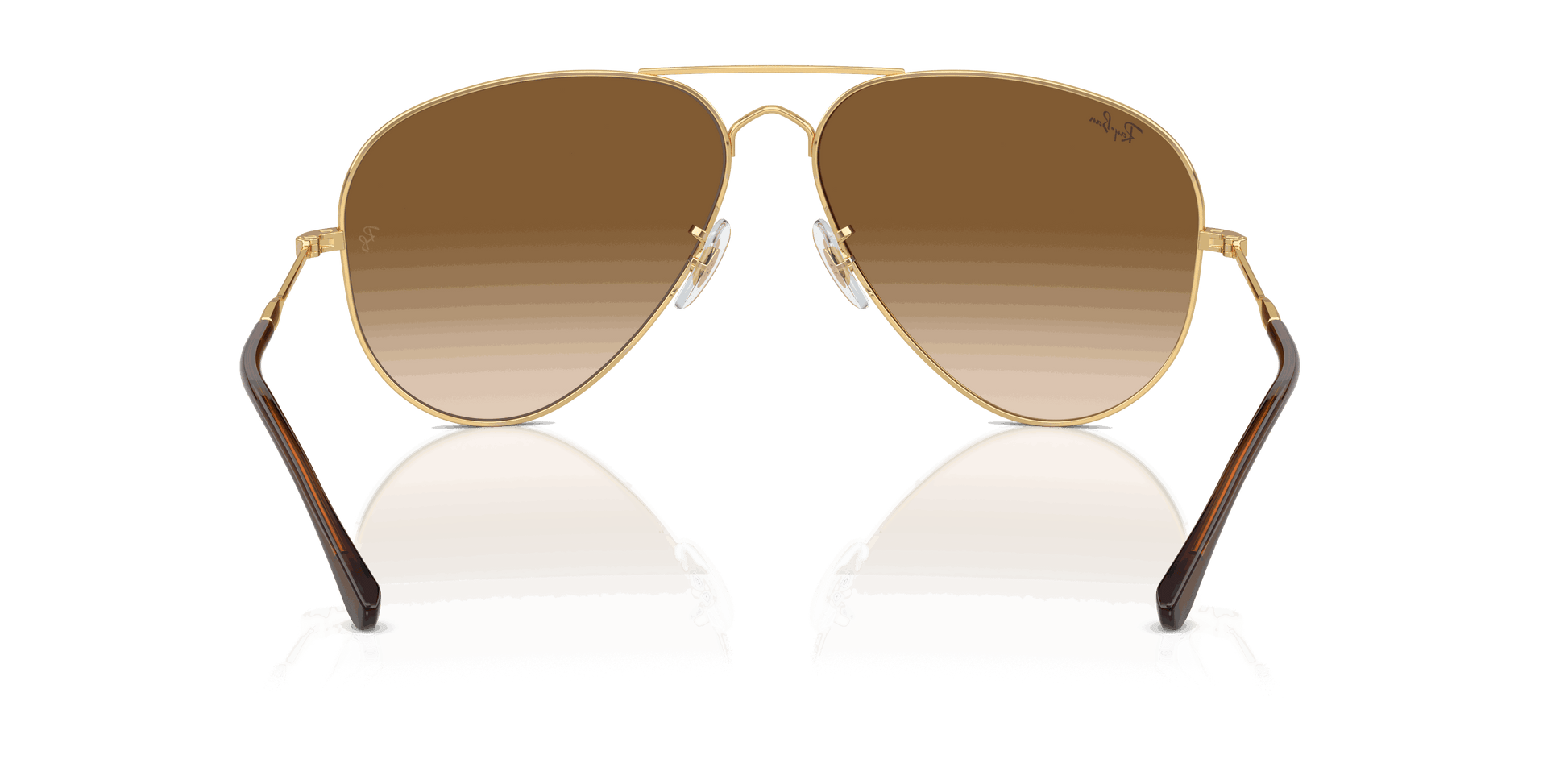 [Clear & Brown Lenses, Polished Arista Gold Frame]