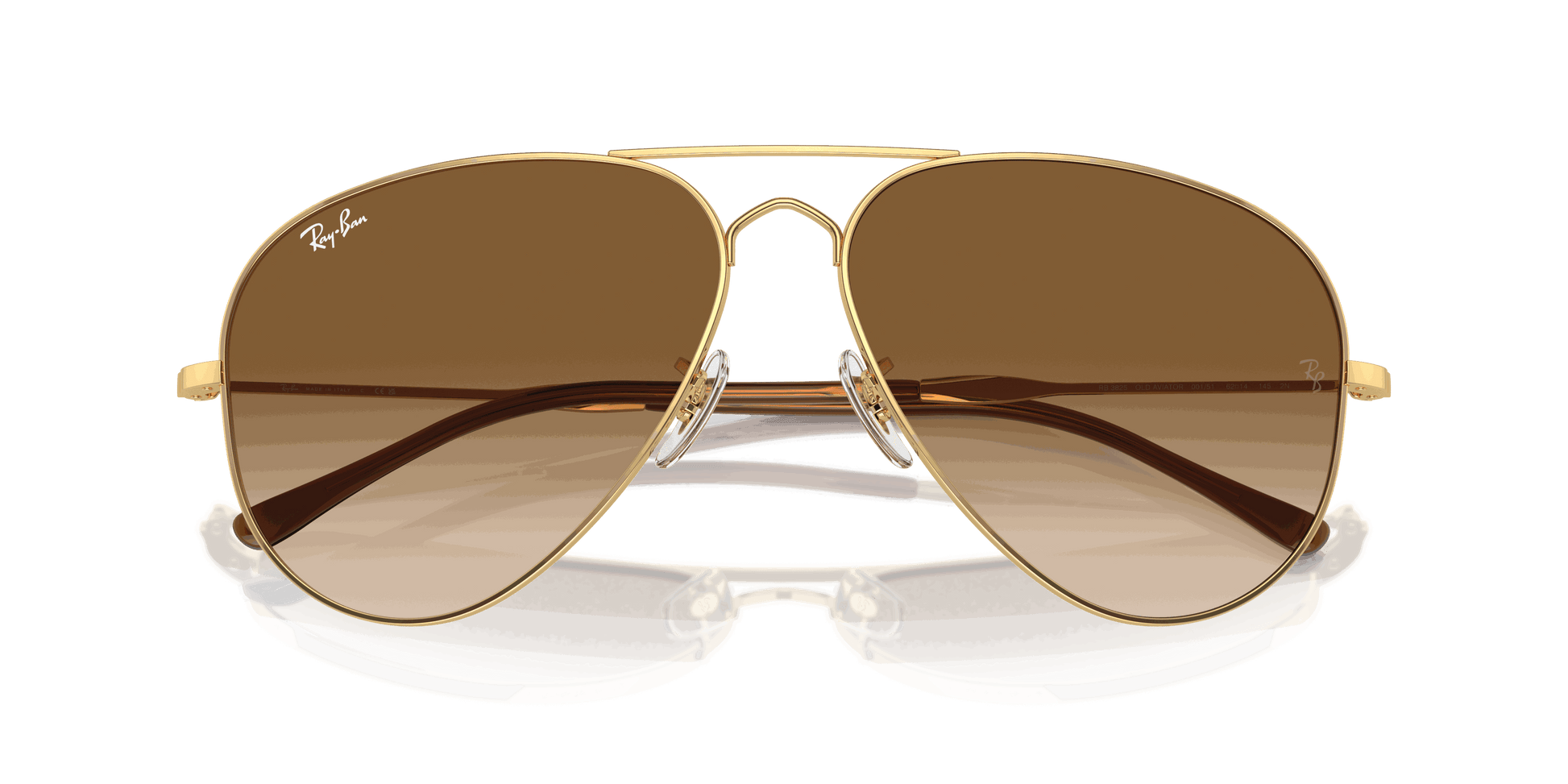[Clear & Brown Lenses, Polished Arista Gold Frame]