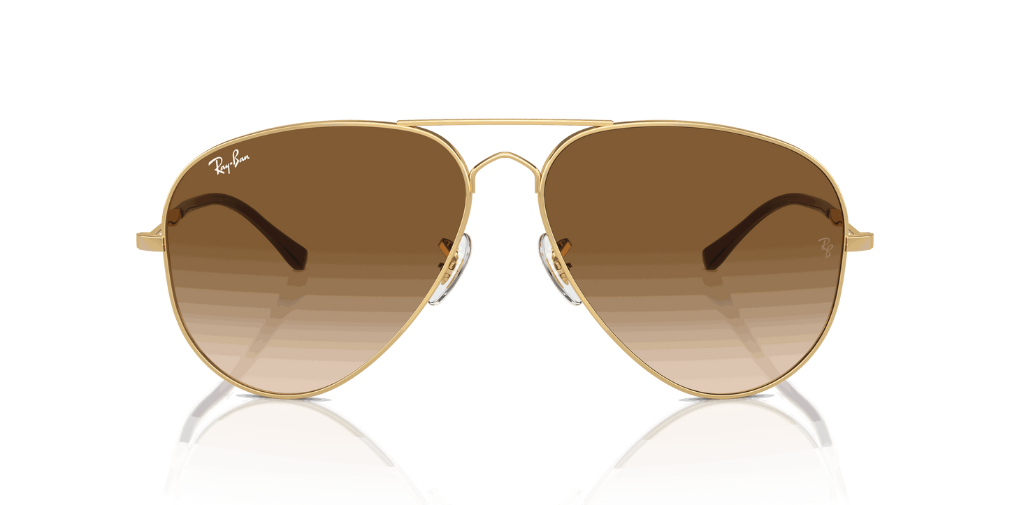 [Clear & Brown Lenses, Polished Arista Gold Frame]