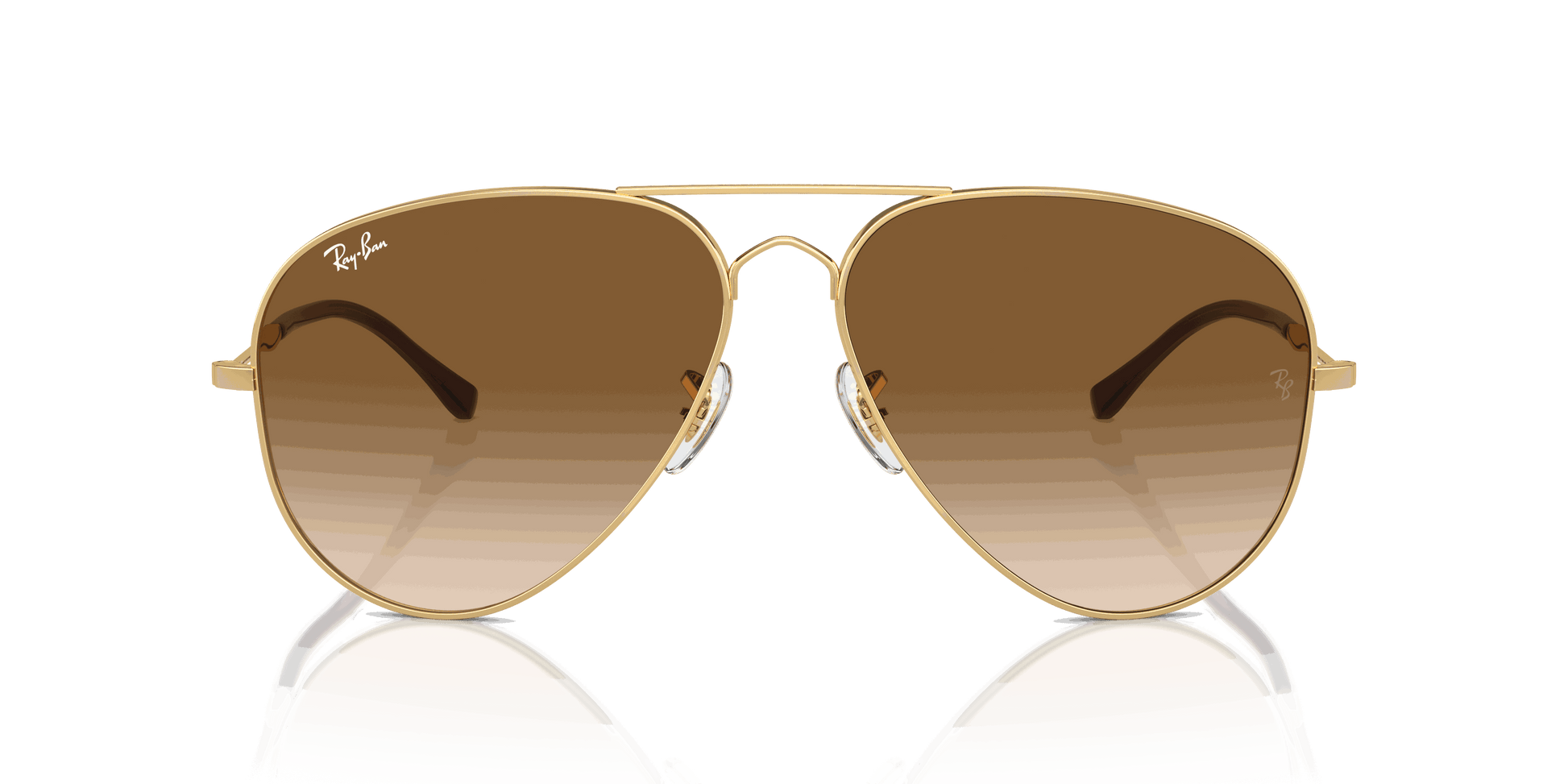 [Clear & Brown Lenses, Polished Arista Gold Frame]