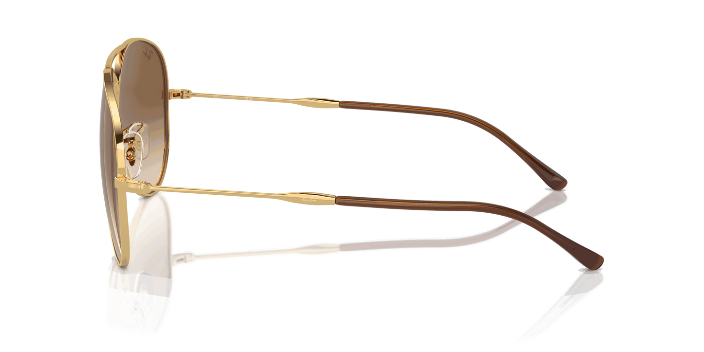 [Clear & Brown Lenses, Polished Arista Gold Frame]