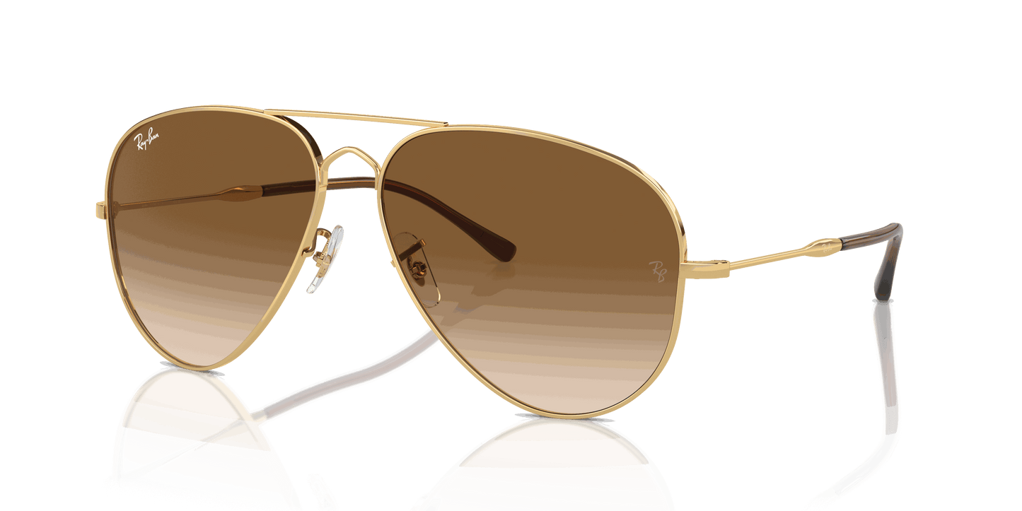[Clear & Brown Lenses, Polished Arista Gold Frame]