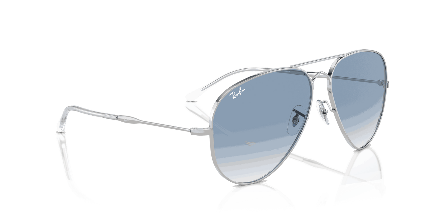 [Clear & Blue Lenses, Polished Silver Frame]