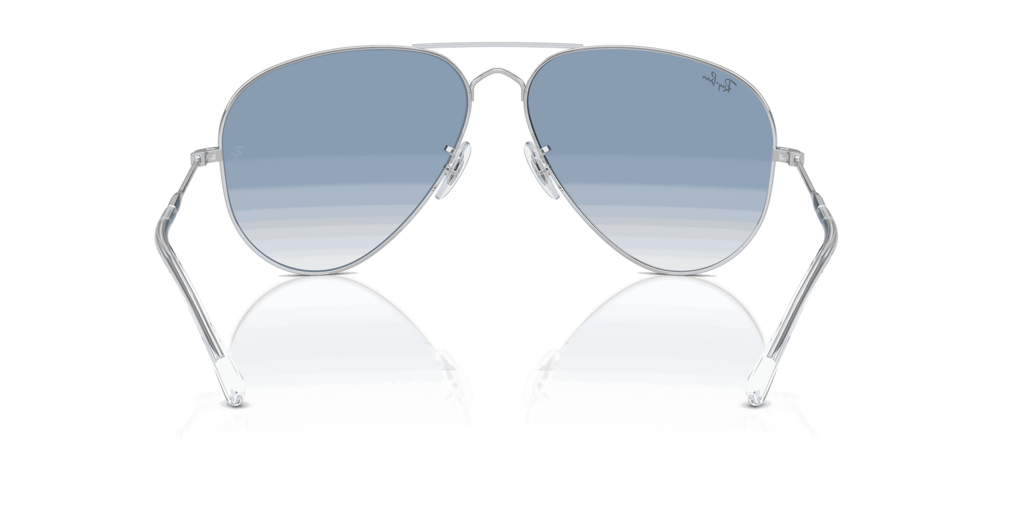 [Clear & Blue Lenses, Polished Silver Frame]