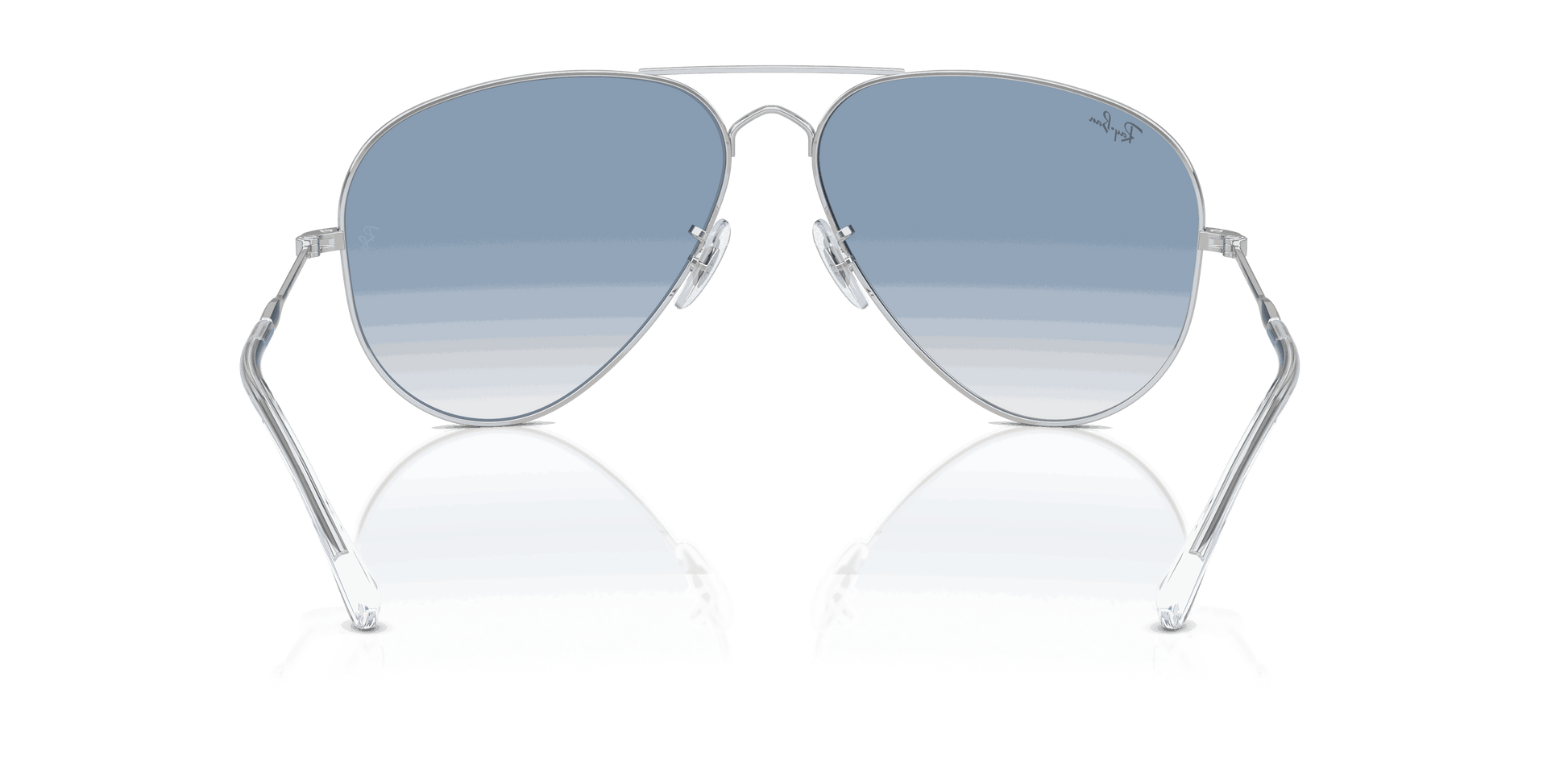 [Clear & Blue Lenses, Polished Silver Frame]