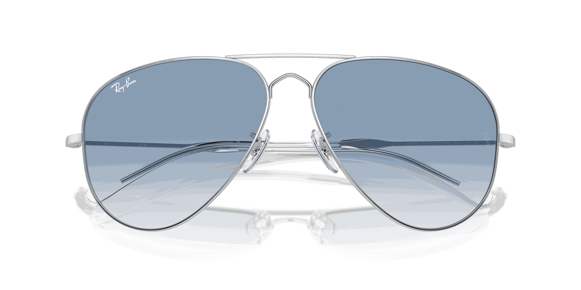 [Clear & Blue Lenses, Polished Silver Frame]