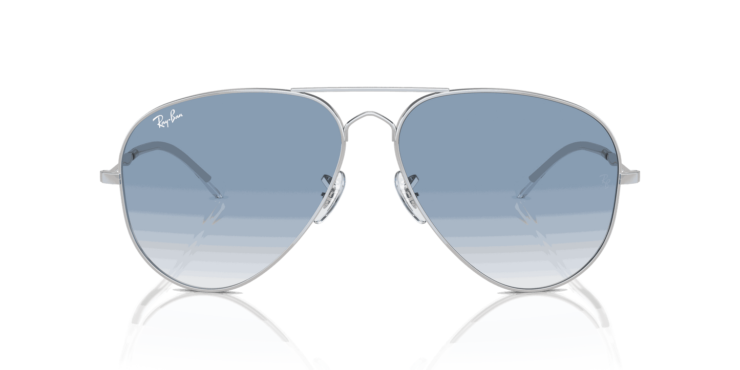 [Clear & Blue Lenses, Polished Silver Frame]