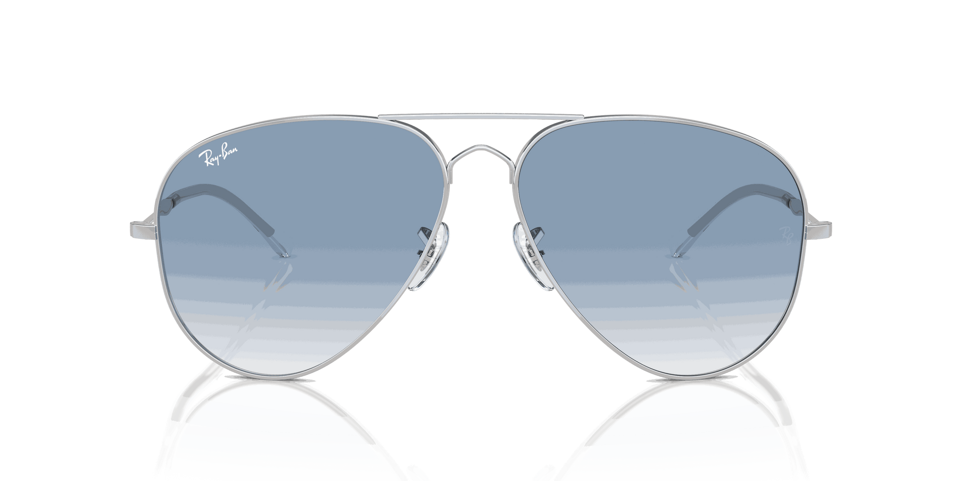 [Clear & Blue Lenses, Polished Silver Frame]
