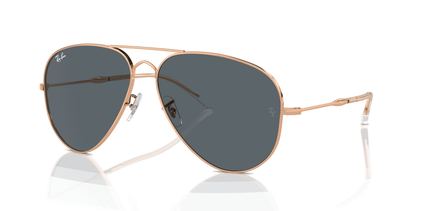 [Blue Lenses, Polished Rose Gold Frame]