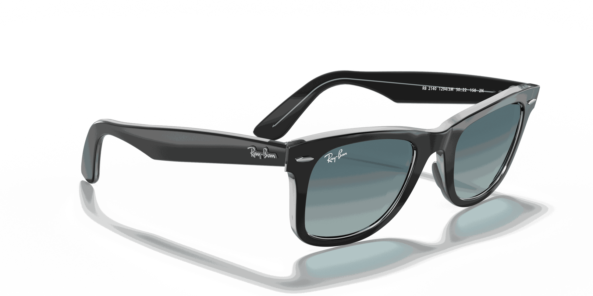 [Blue Gradient Lenses, Polished Black On Transparent Frame]