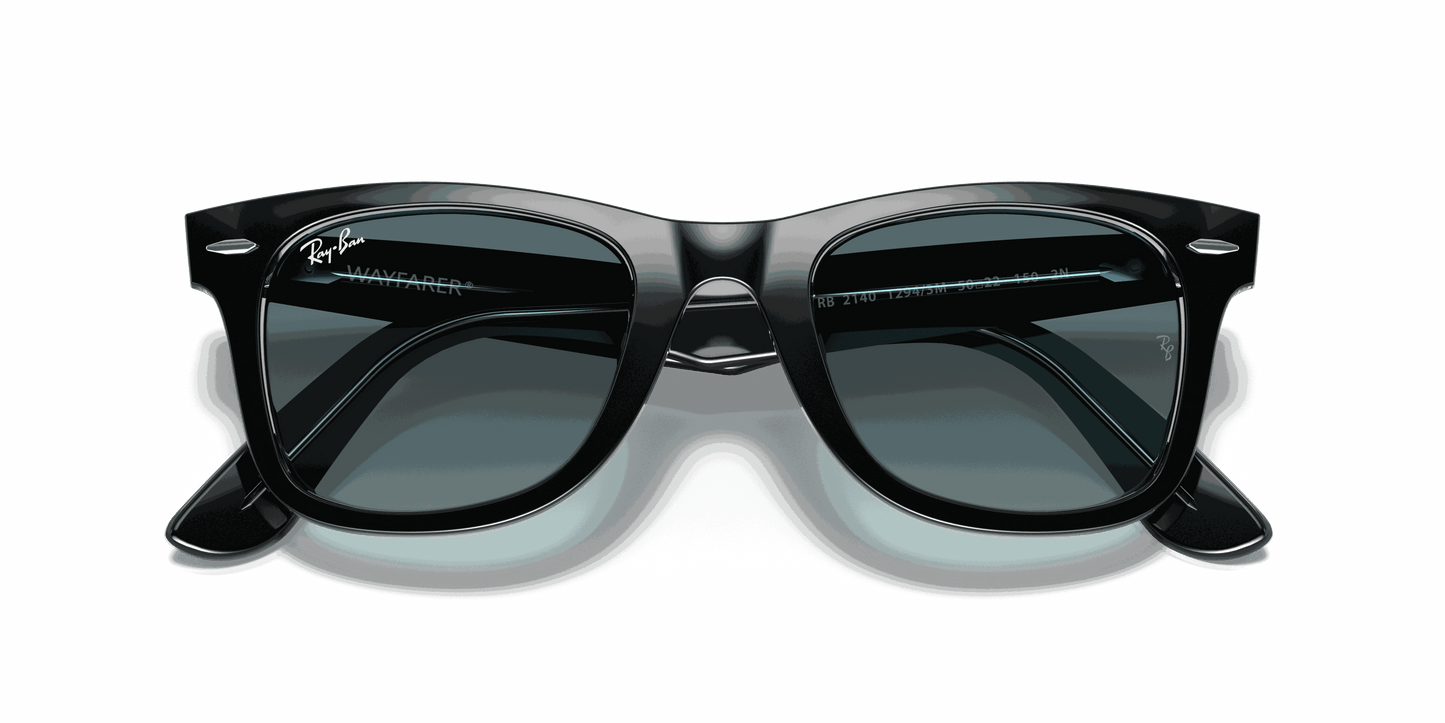 [Blue Gradient Lenses, Polished Black On Transparent Frame]