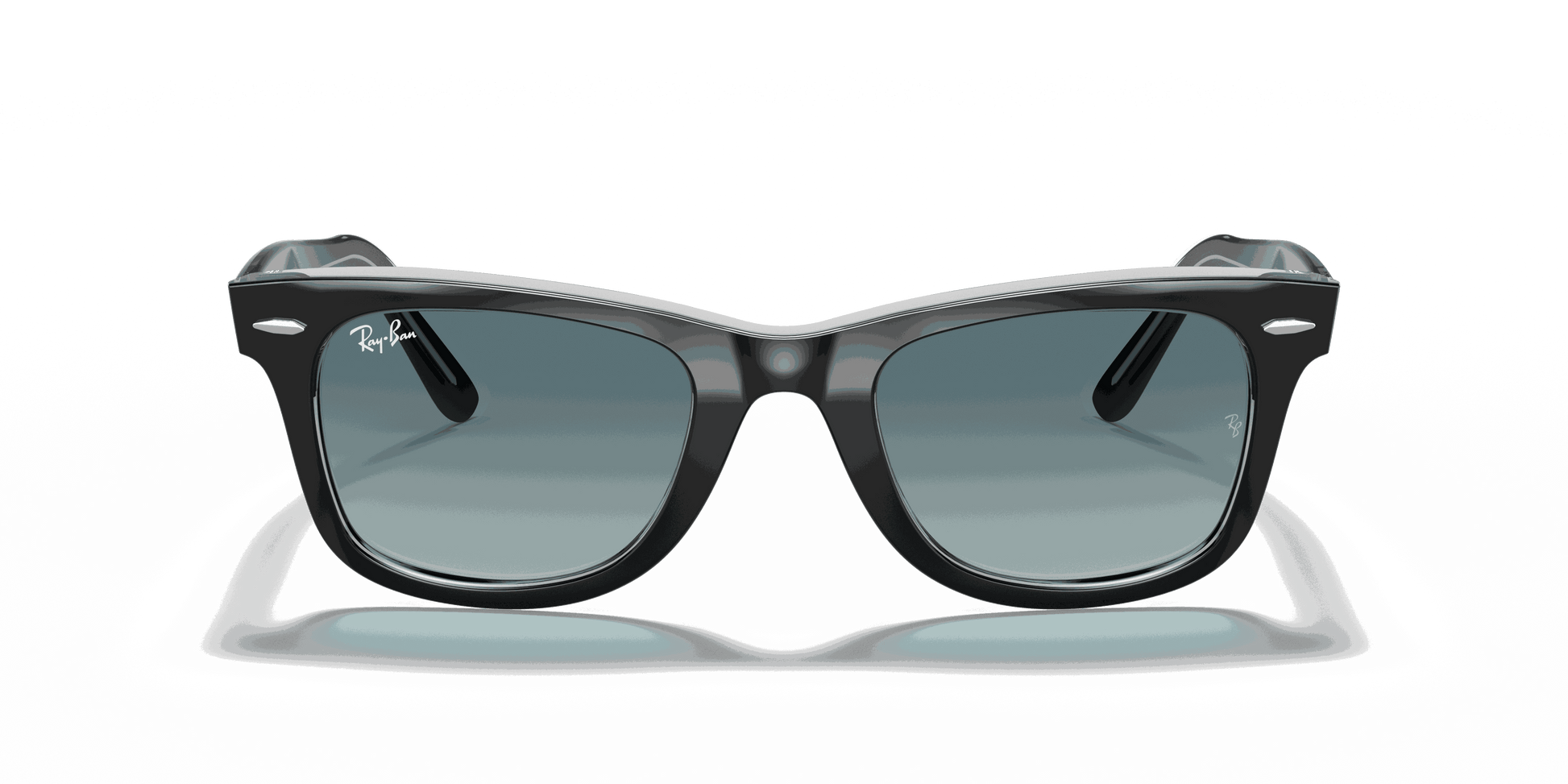 [Blue Gradient Lenses, Polished Black On Transparent Frame]