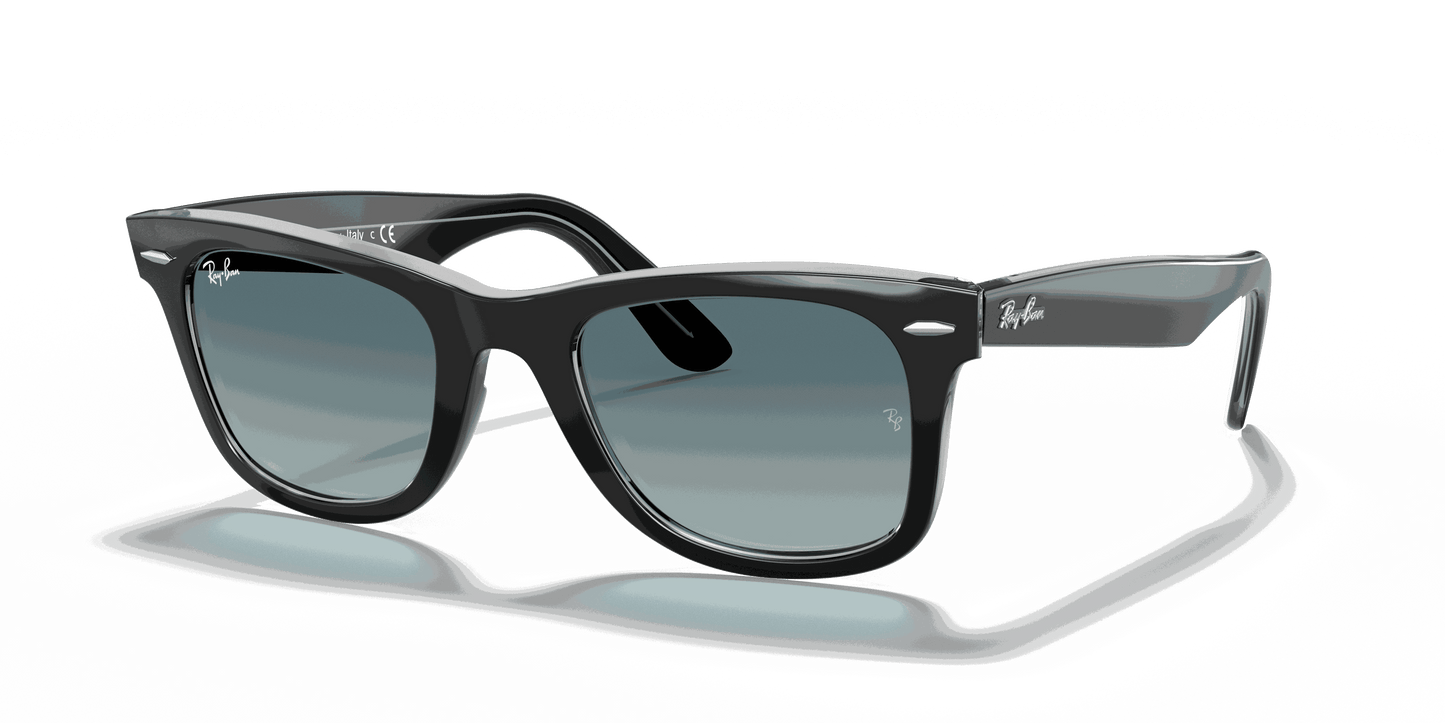 [Blue Gradient Lenses, Polished Black On Transparent Frame]