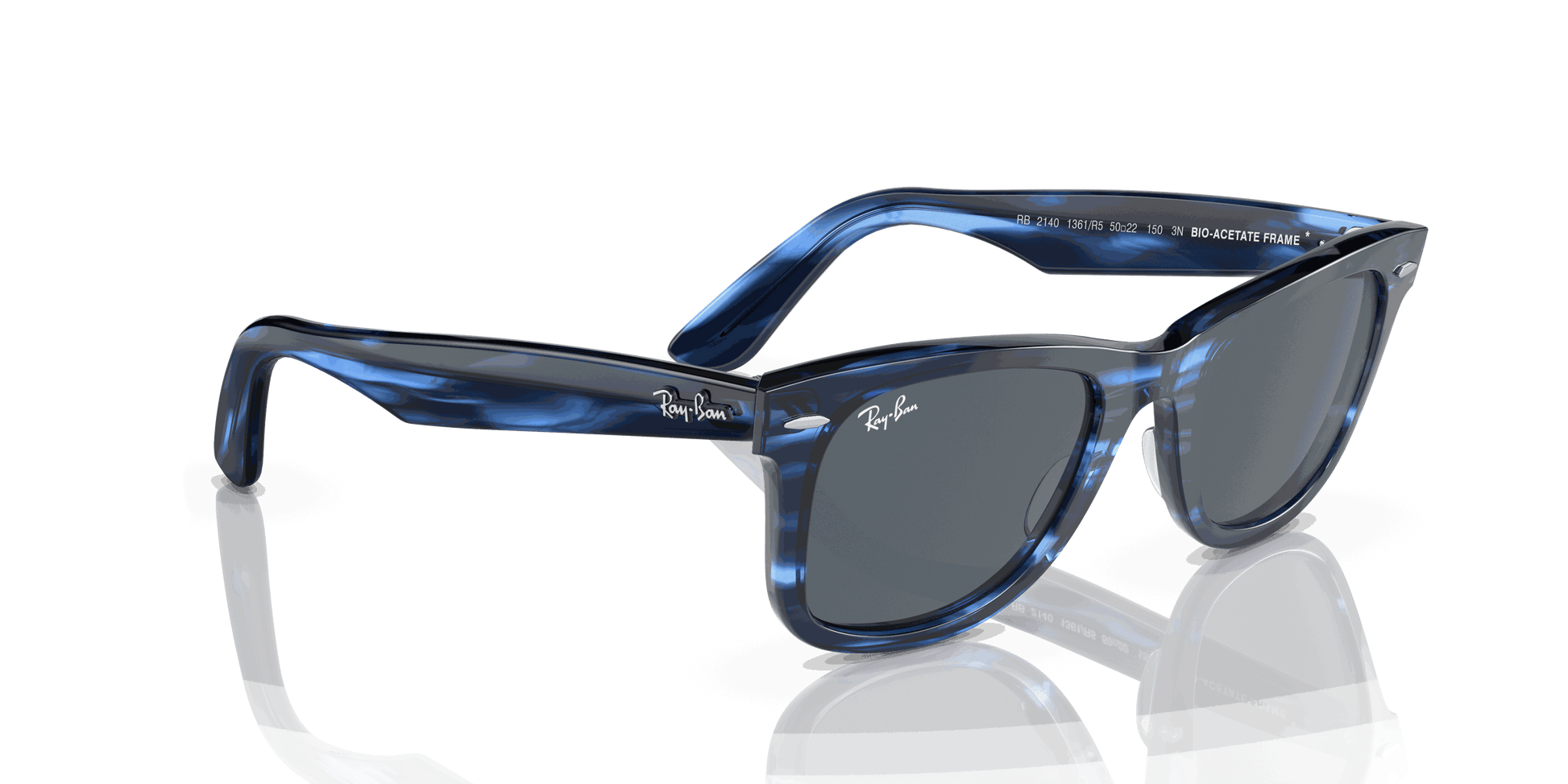 [Blue Lenses, Polished Striped Blue Frame]