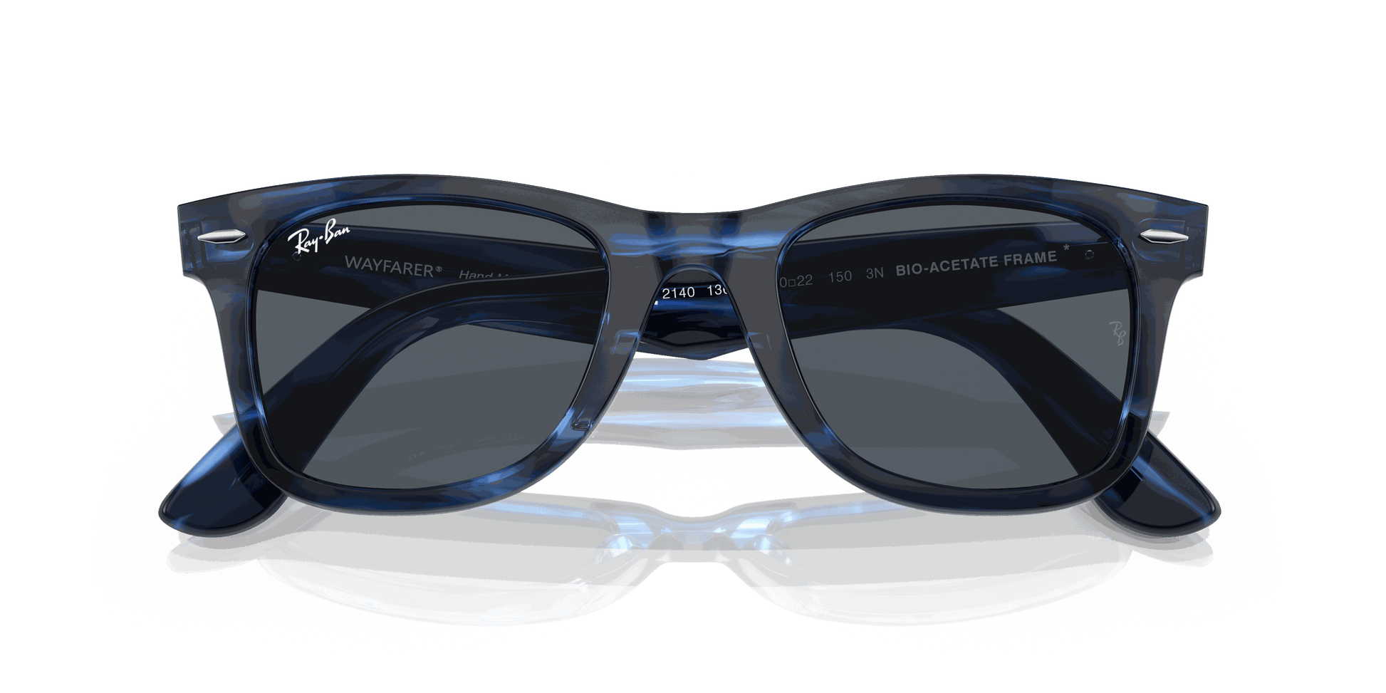 [Blue Lenses, Polished Striped Blue Frame]