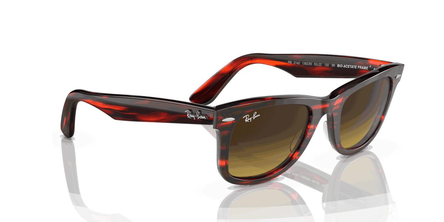 [Brown Gradient Lenses, Polished Striped Red Frame]