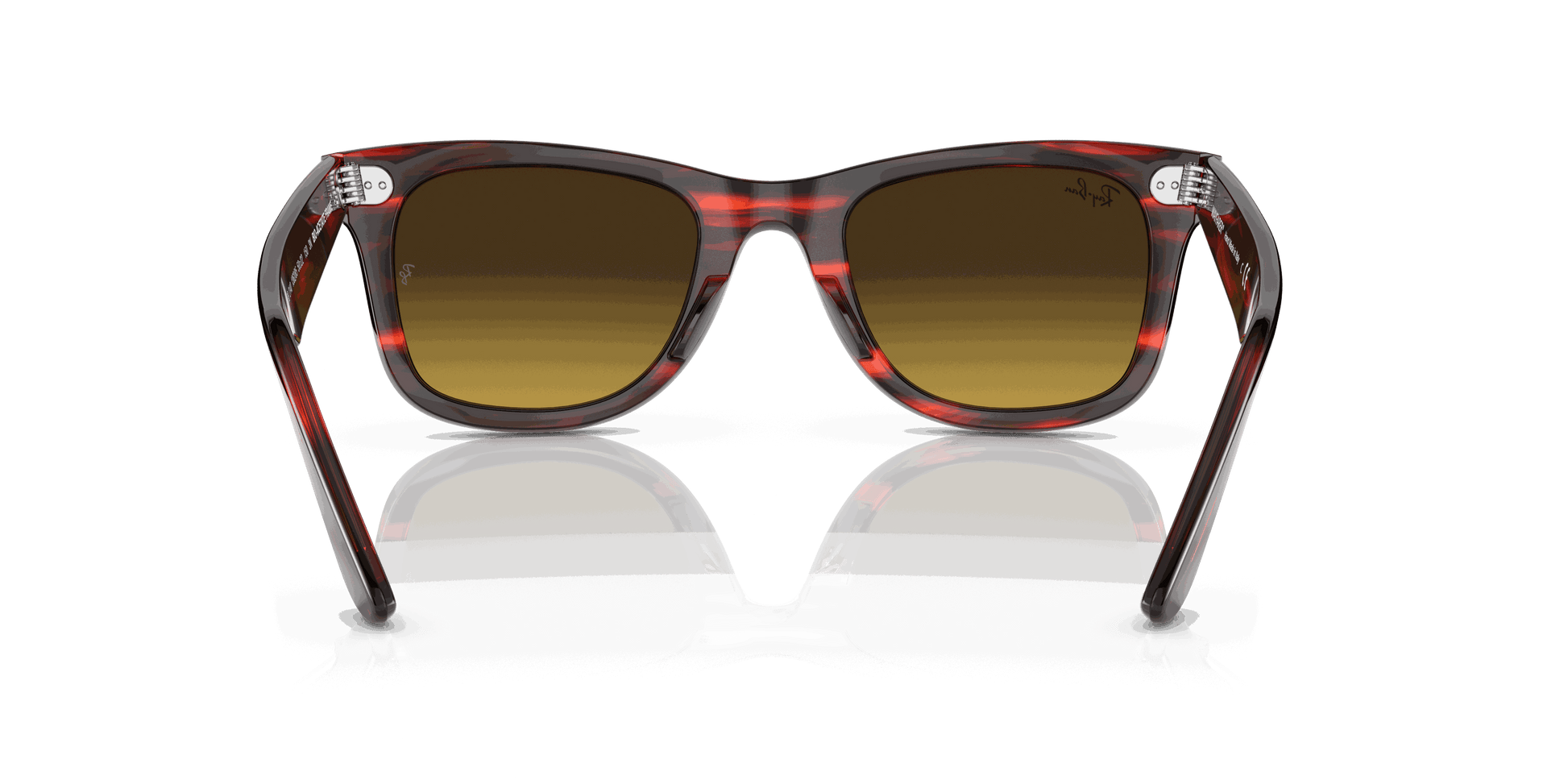 [Brown Gradient Lenses, Polished Striped Red Frame]