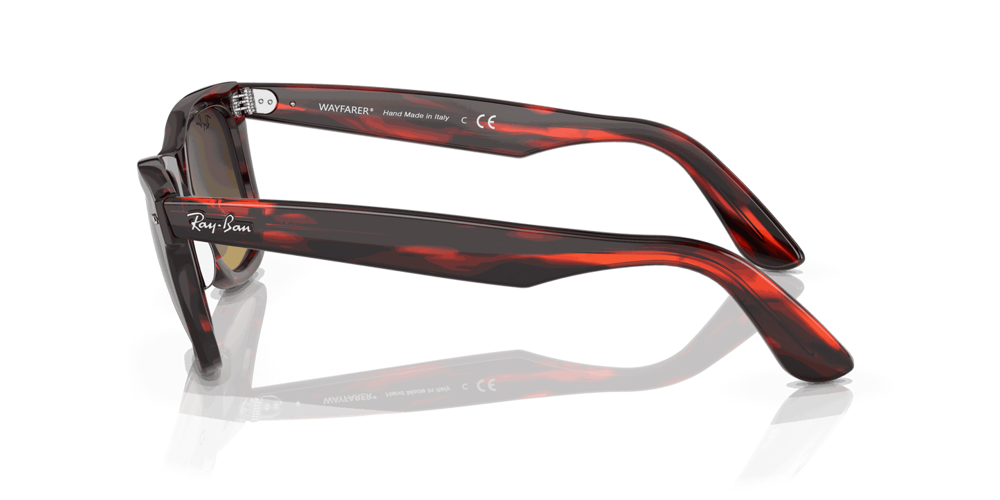 [Brown Gradient Lenses, Polished Striped Red Frame]