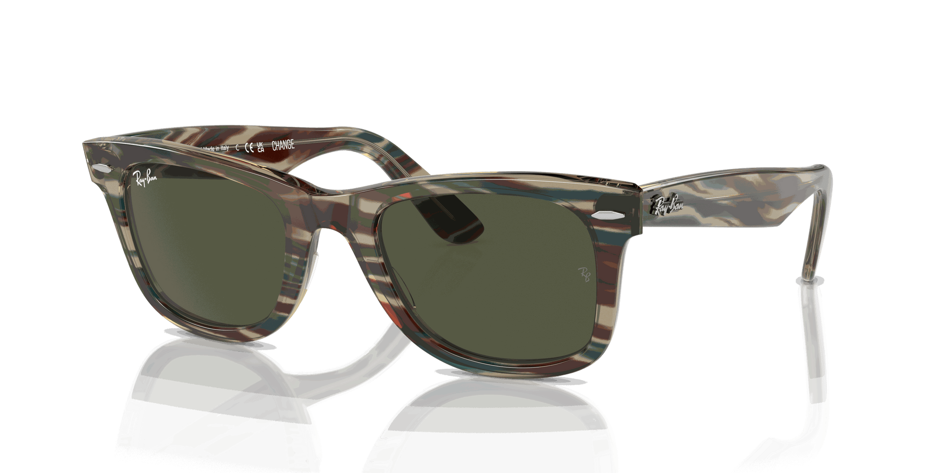 [Green Lenses, Polished Photo Striped Grey Frame]