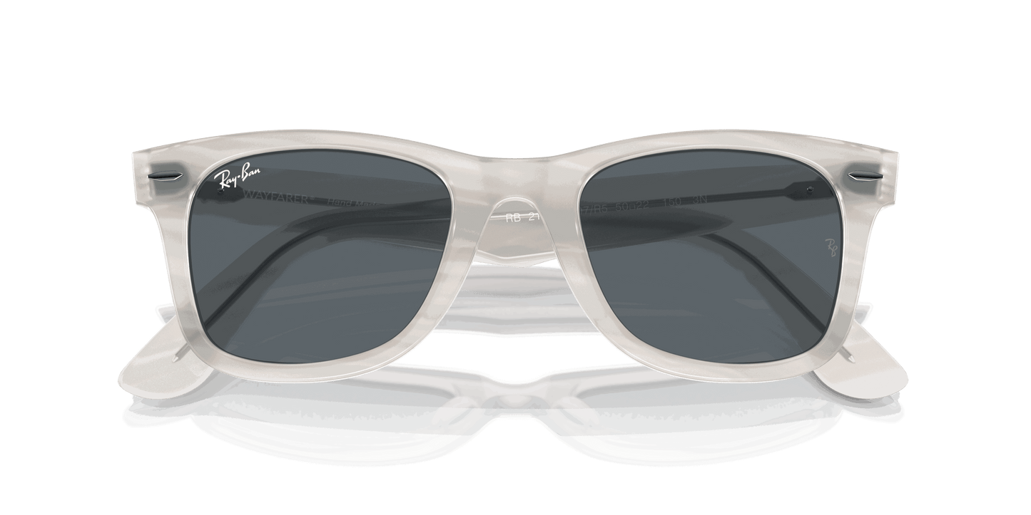 [Blue Lenses, Polished Photo Striped Light Blue Frame]