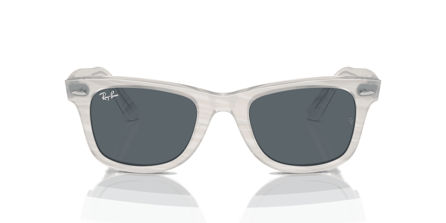 [Blue Lenses, Polished Photo Striped Light Blue Frame]