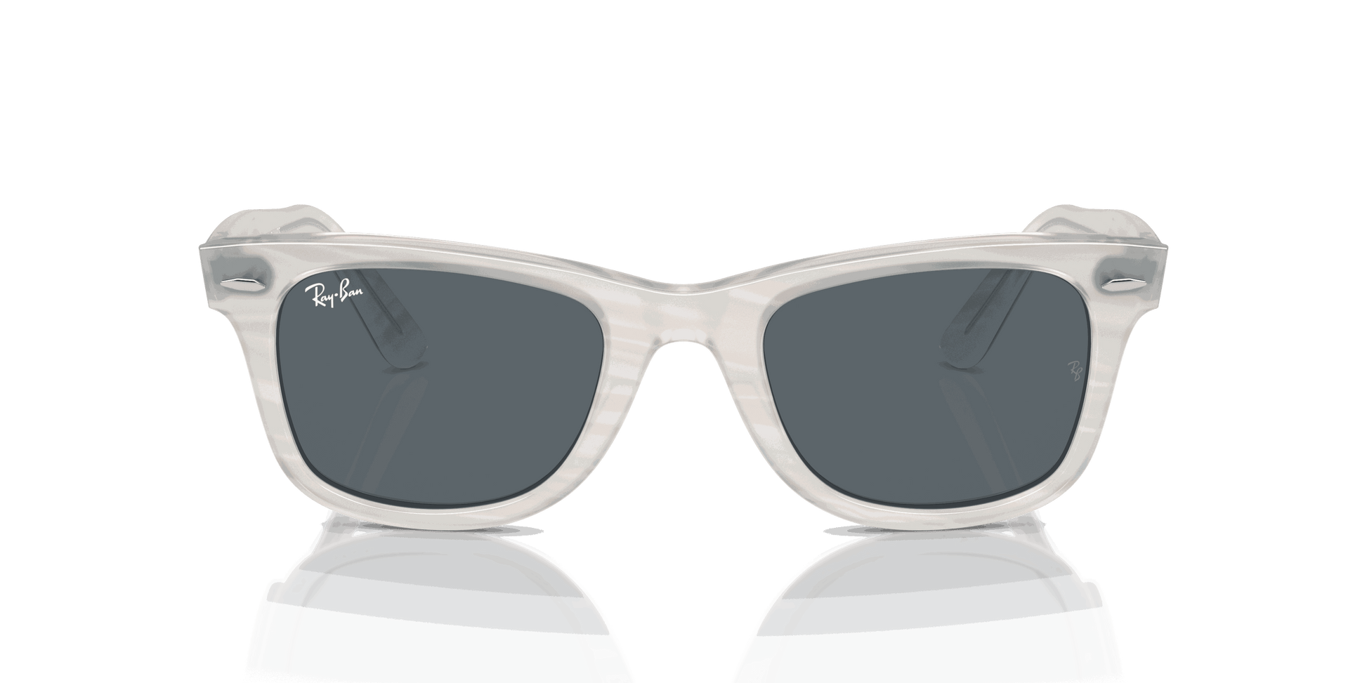 [Blue Lenses, Polished Photo Striped Light Blue Frame]
