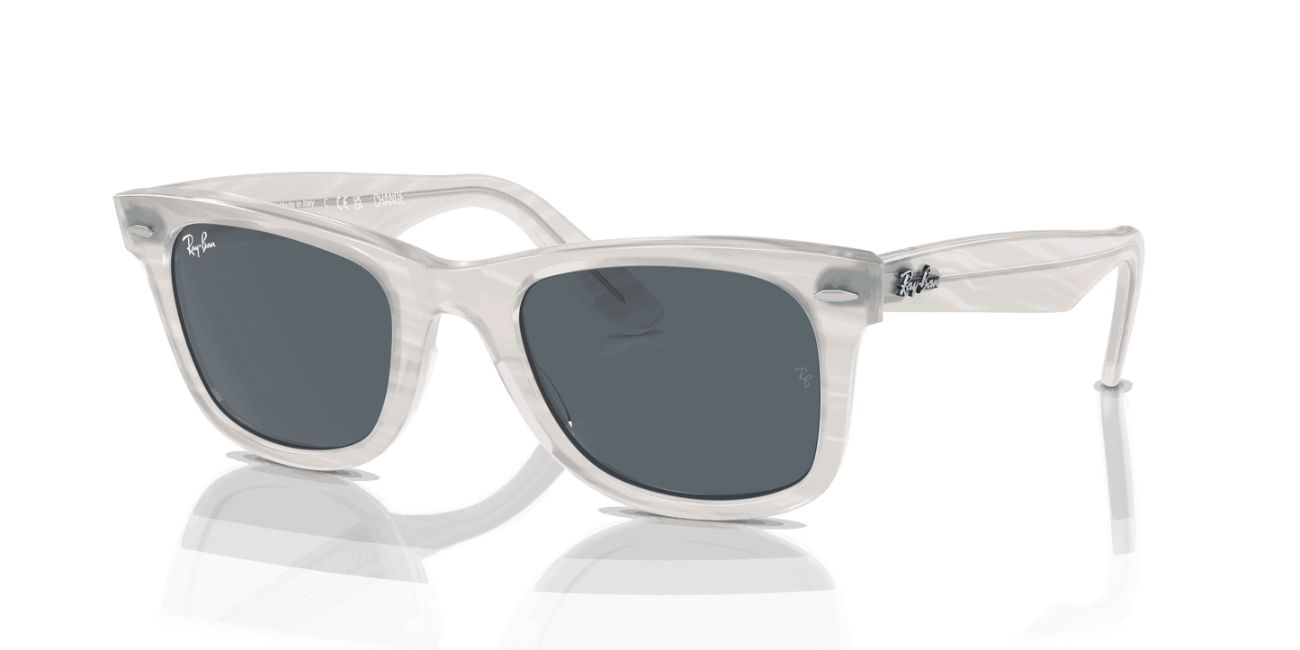 [Blue Lenses, Polished Photo Striped Light Blue Frame]