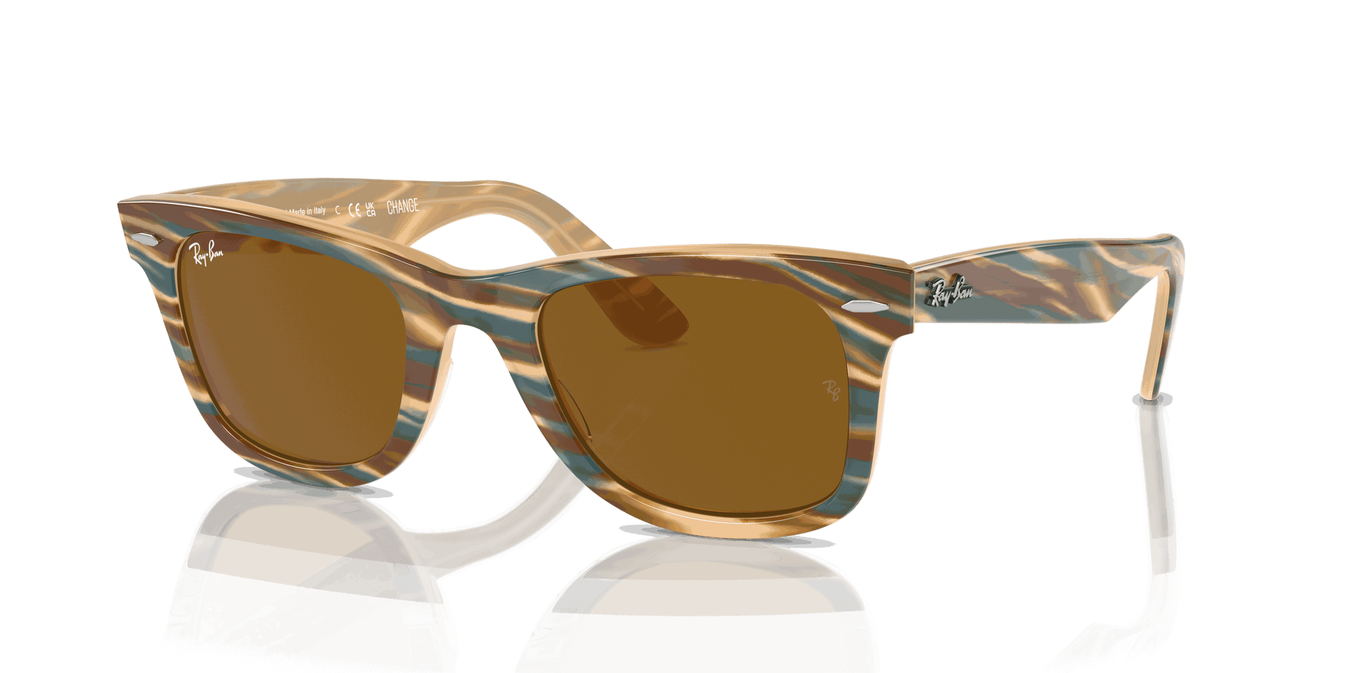 [Brown Lenses, Polished Photo Striped Brown Frame]