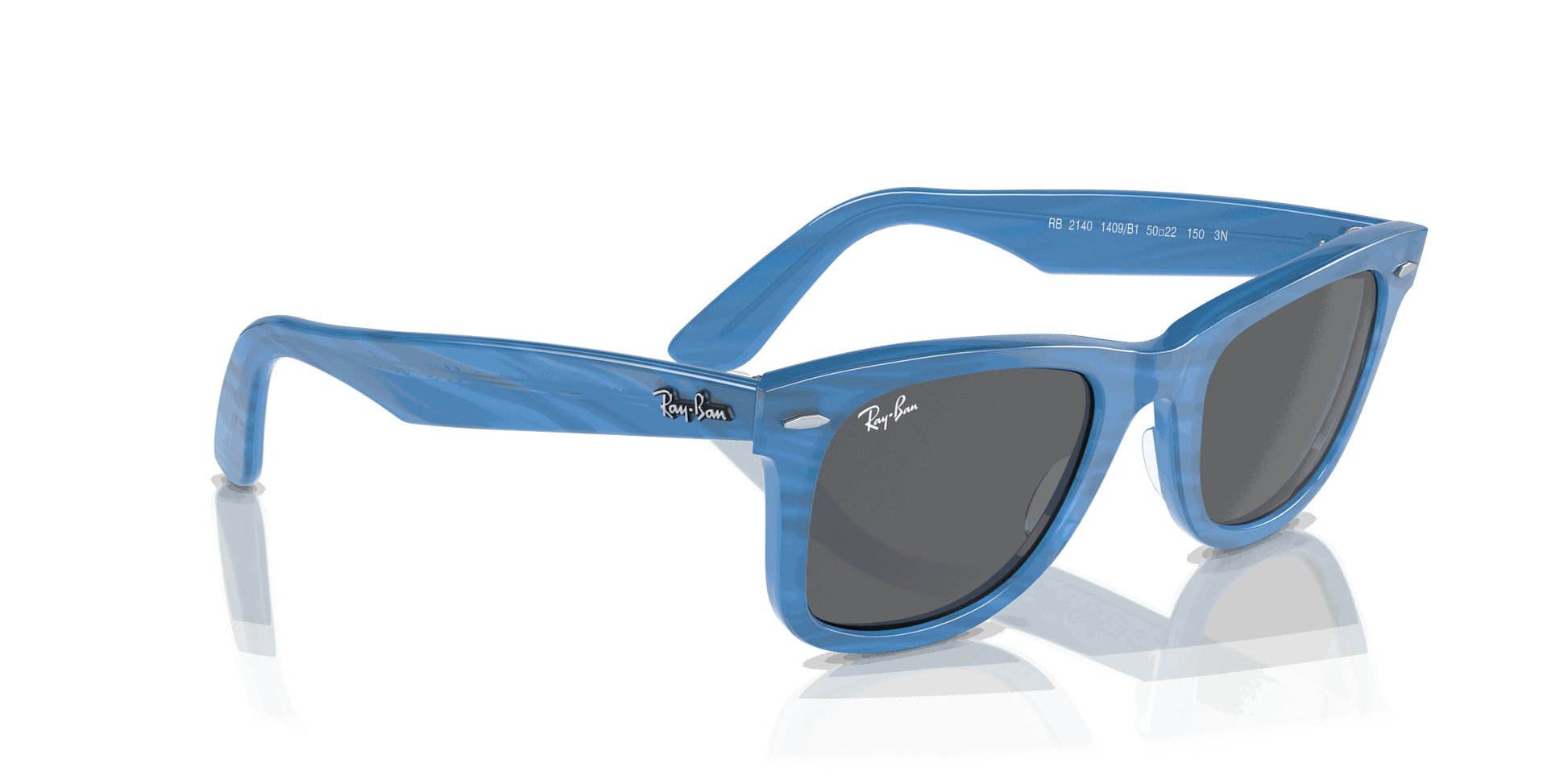 [Dark Grey Lenses, Polished Photo Striped Blue Frame]