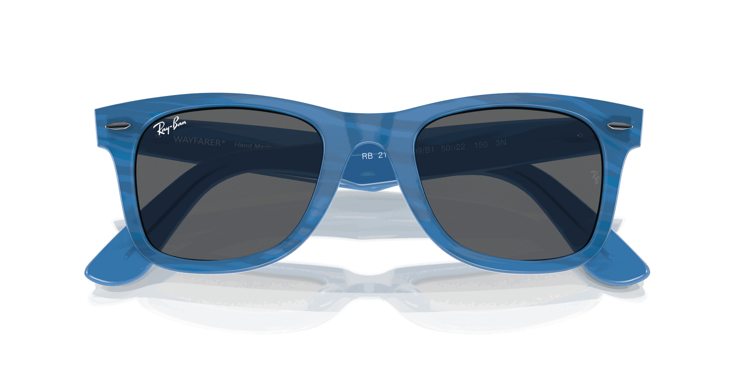 [Dark Grey Lenses, Polished Photo Striped Blue Frame]