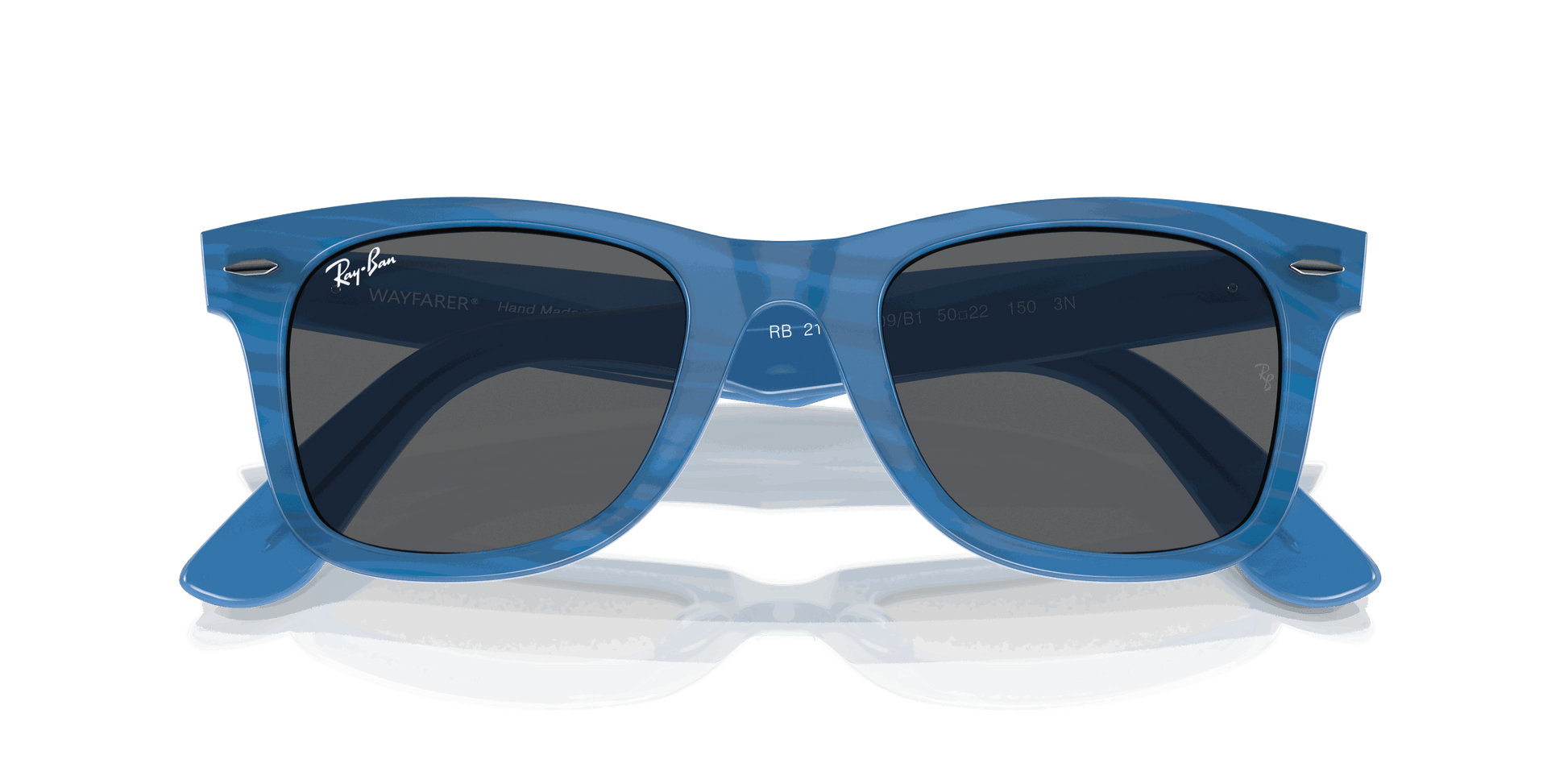 [Dark Grey Lenses, Polished Photo Striped Blue Frame]