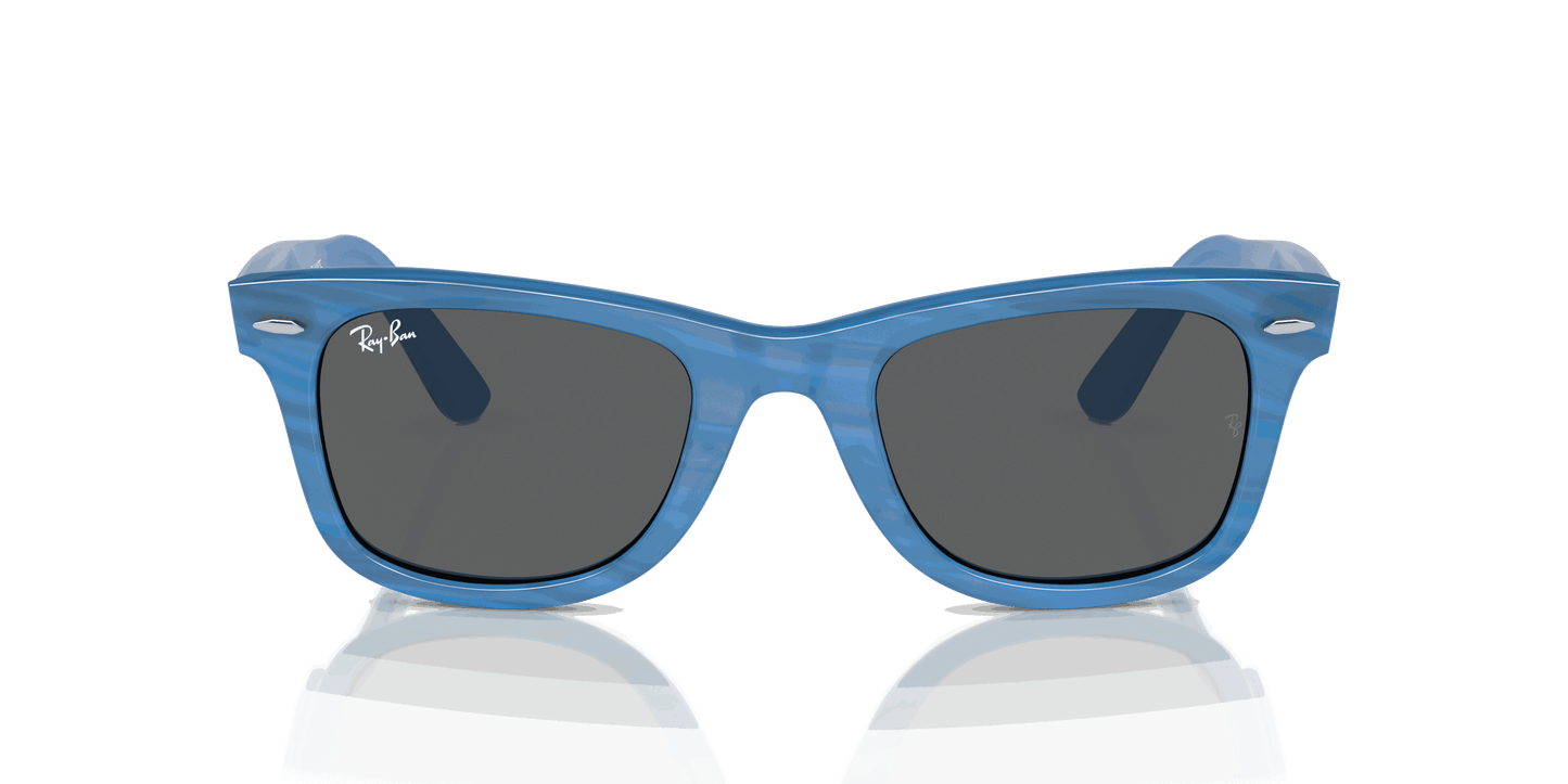 [Dark Grey Lenses, Polished Photo Striped Blue Frame]