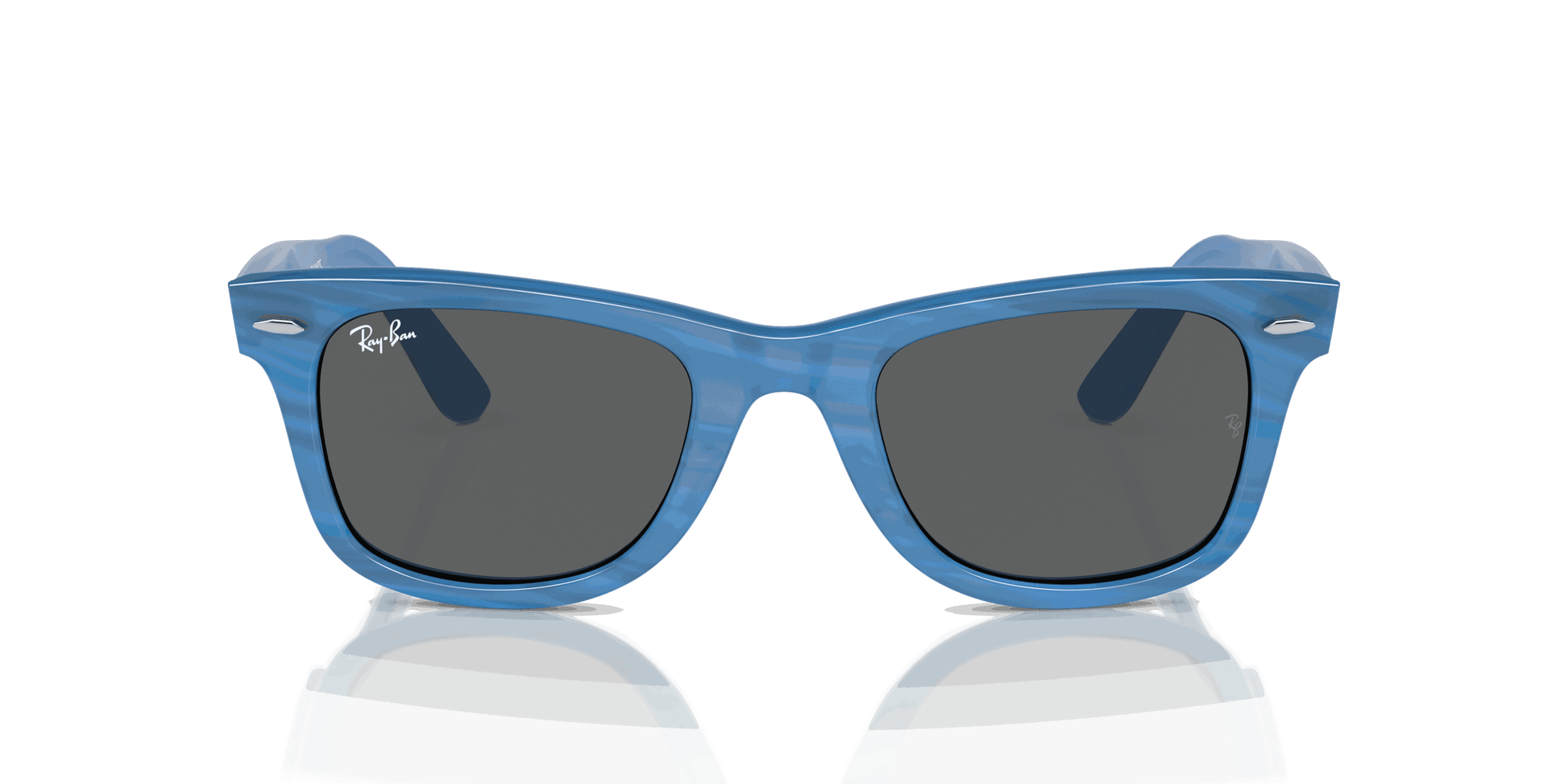 [Dark Grey Lenses, Polished Photo Striped Blue Frame]