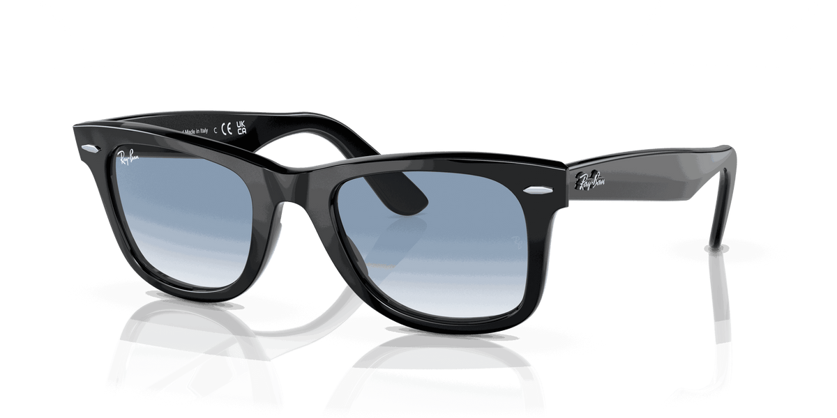 [Blue Lenses, Polished Black Frame]
