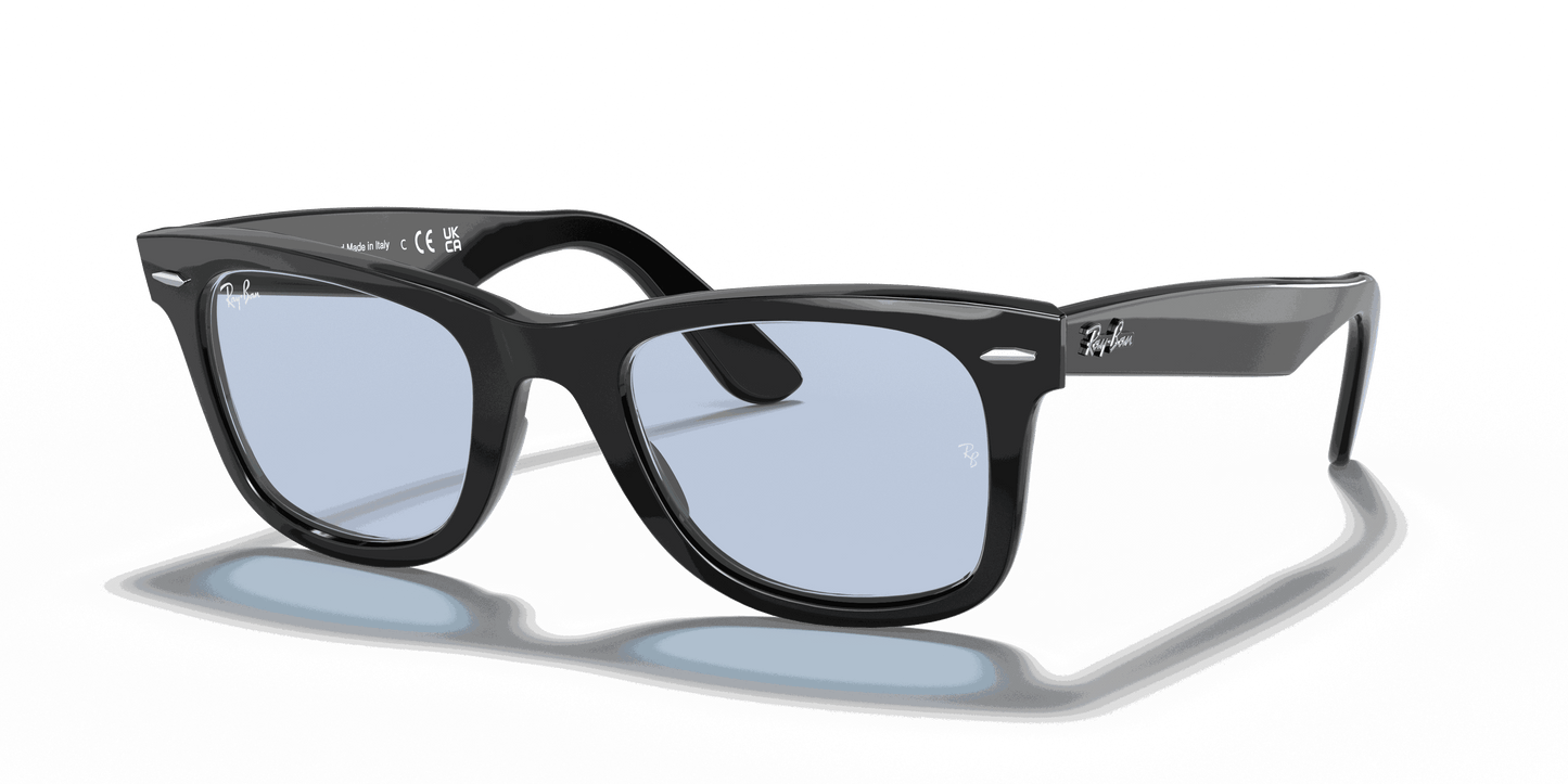 [Blue/Grey Classic Lenses, Polished Black Frame]