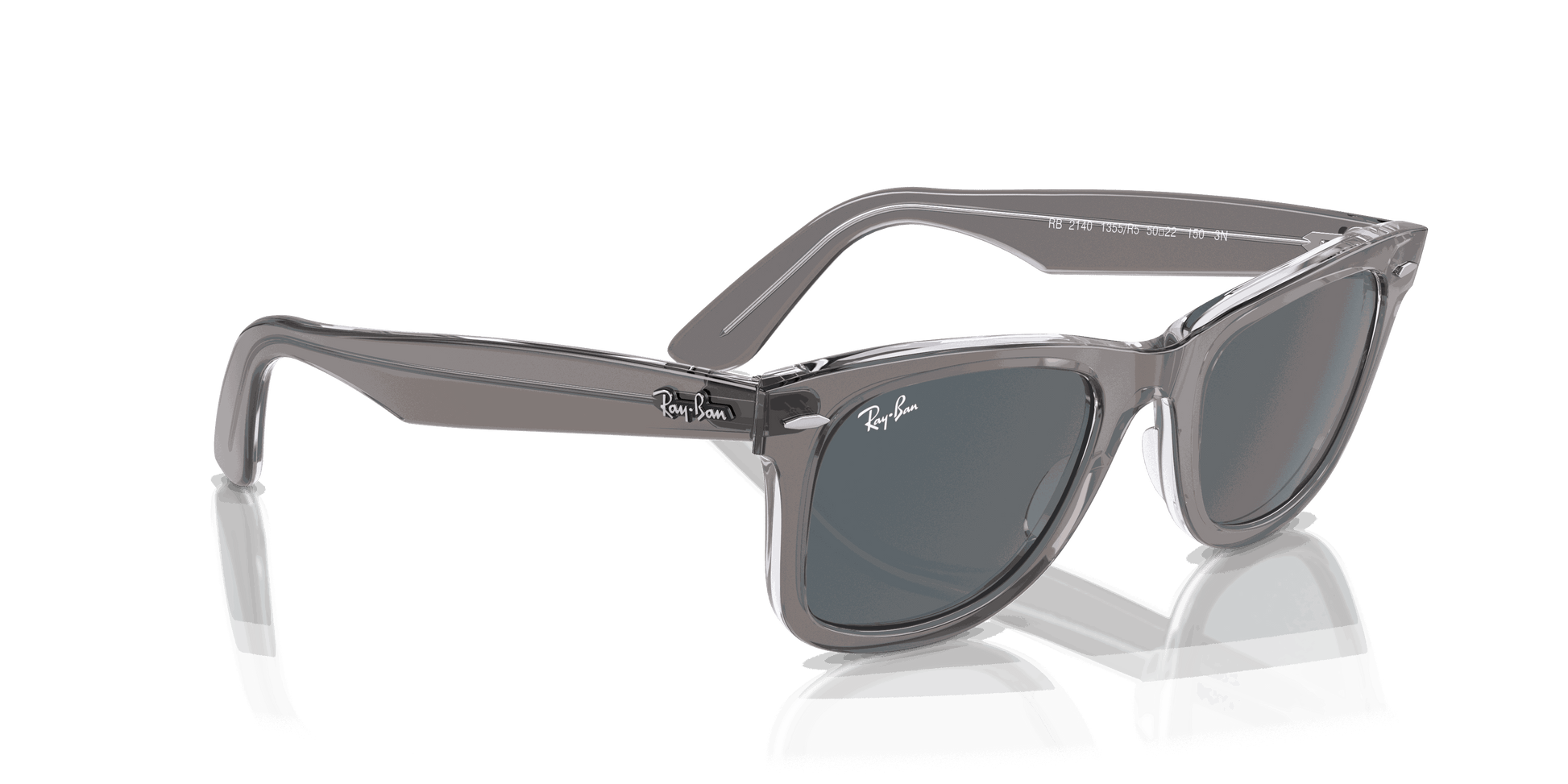 [Blue Lenses, Polished Grey On Transparent Frame]