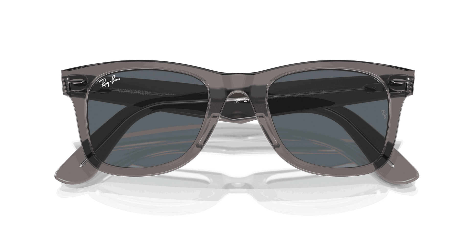 [Blue Lenses, Polished Grey On Transparent Frame]
