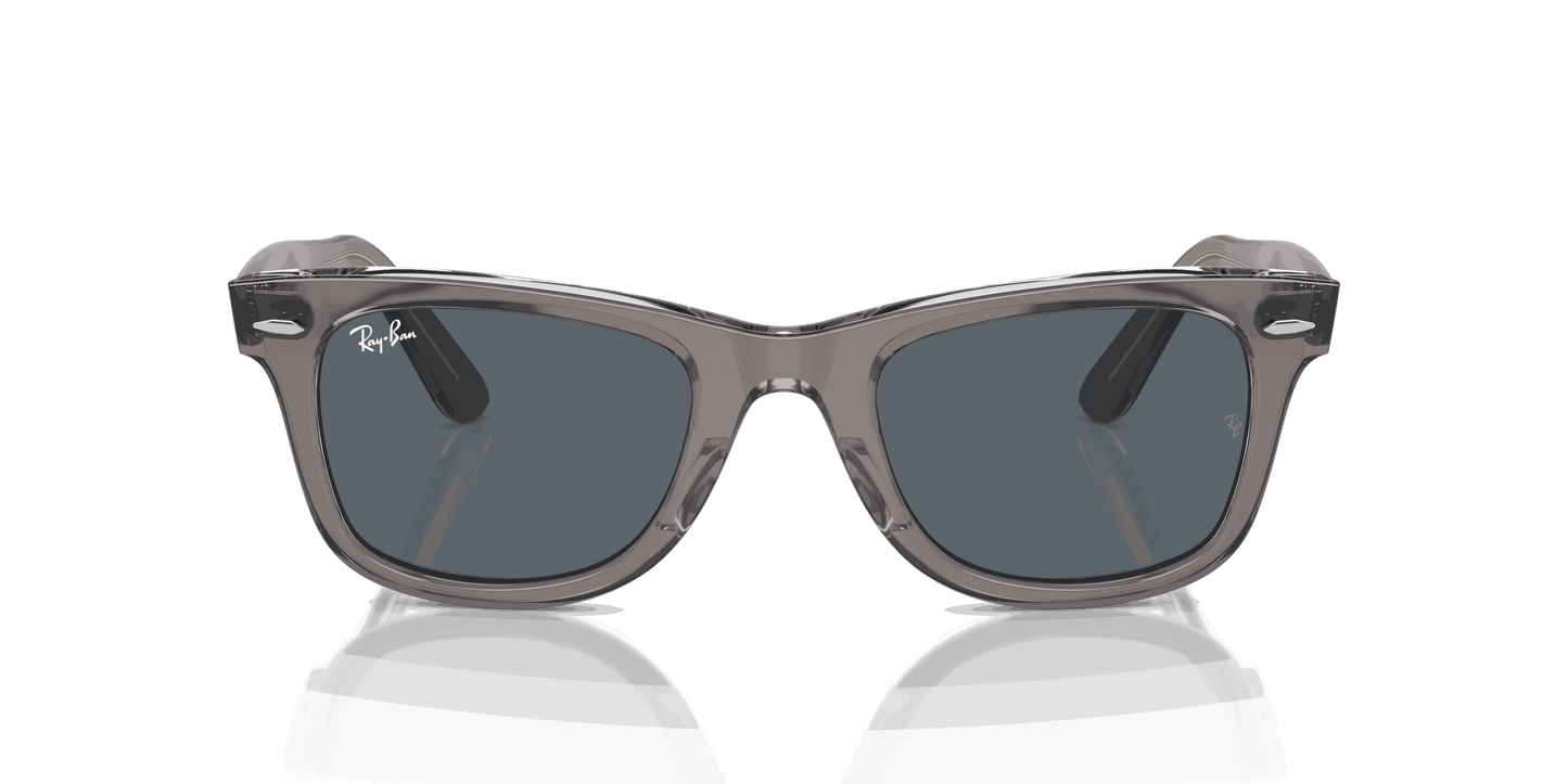 [Blue Lenses, Polished Grey On Transparent Frame]