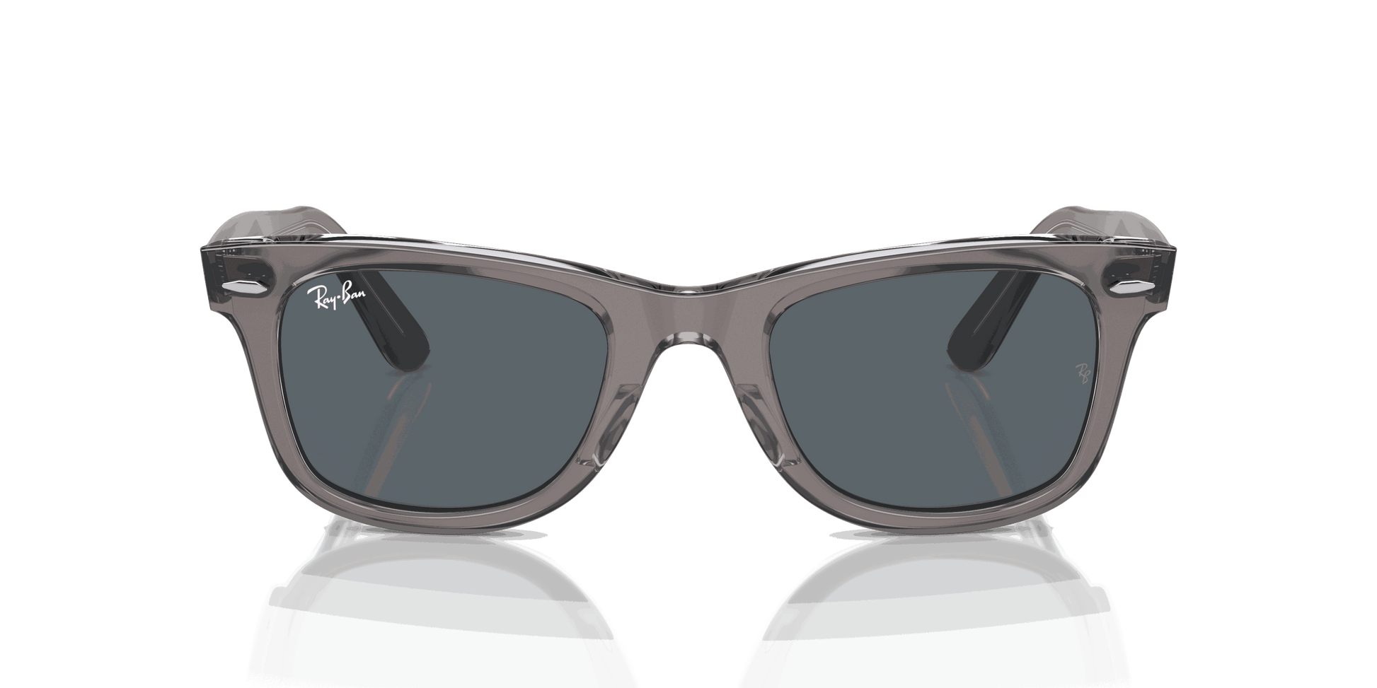 [Blue Lenses, Polished Grey On Transparent Frame]