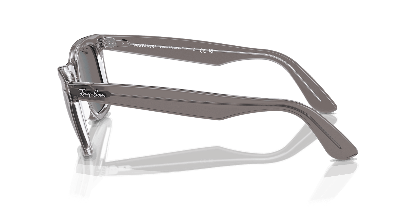 [Blue Lenses, Polished Grey On Transparent Frame]