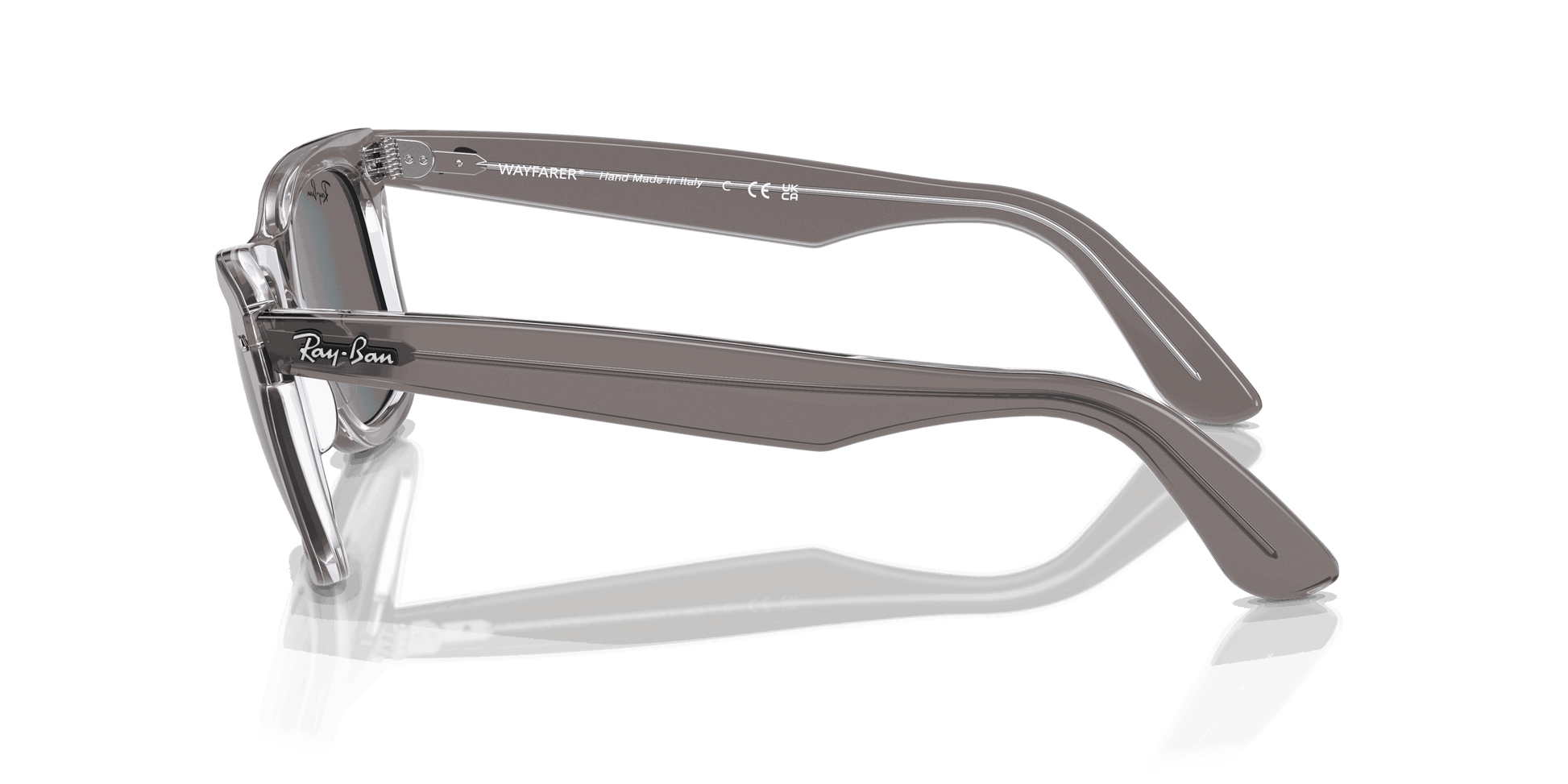 [Blue Lenses, Polished Grey On Transparent Frame]
